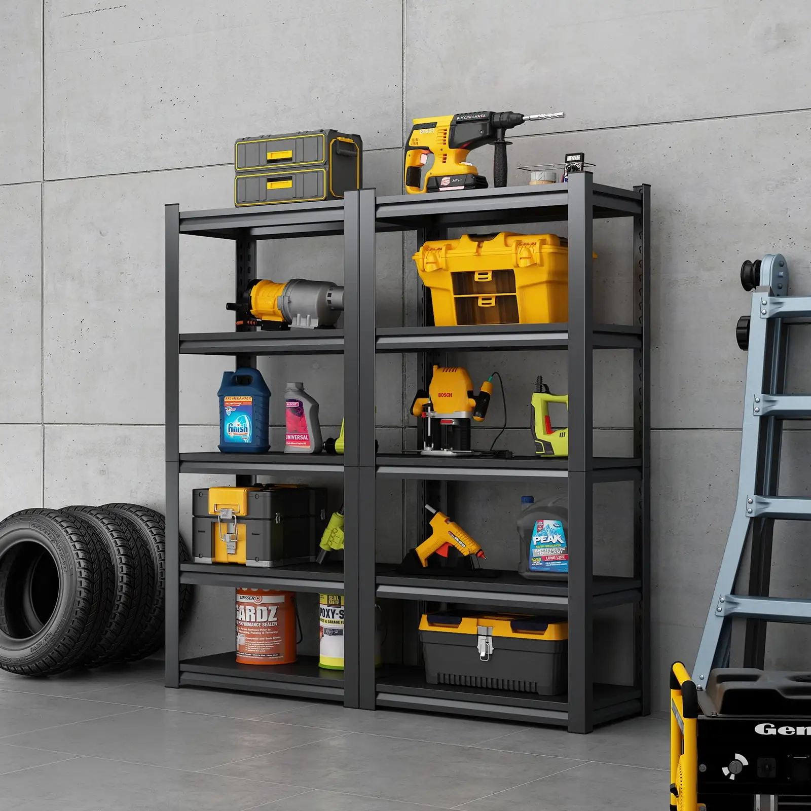 Htovila .Duty Utility X 63h 5-tier X 15.75d Heavy Duty 15.75 D X Utility Basement Adjustable Metal Unit X 63 H 31.5w Kitchen