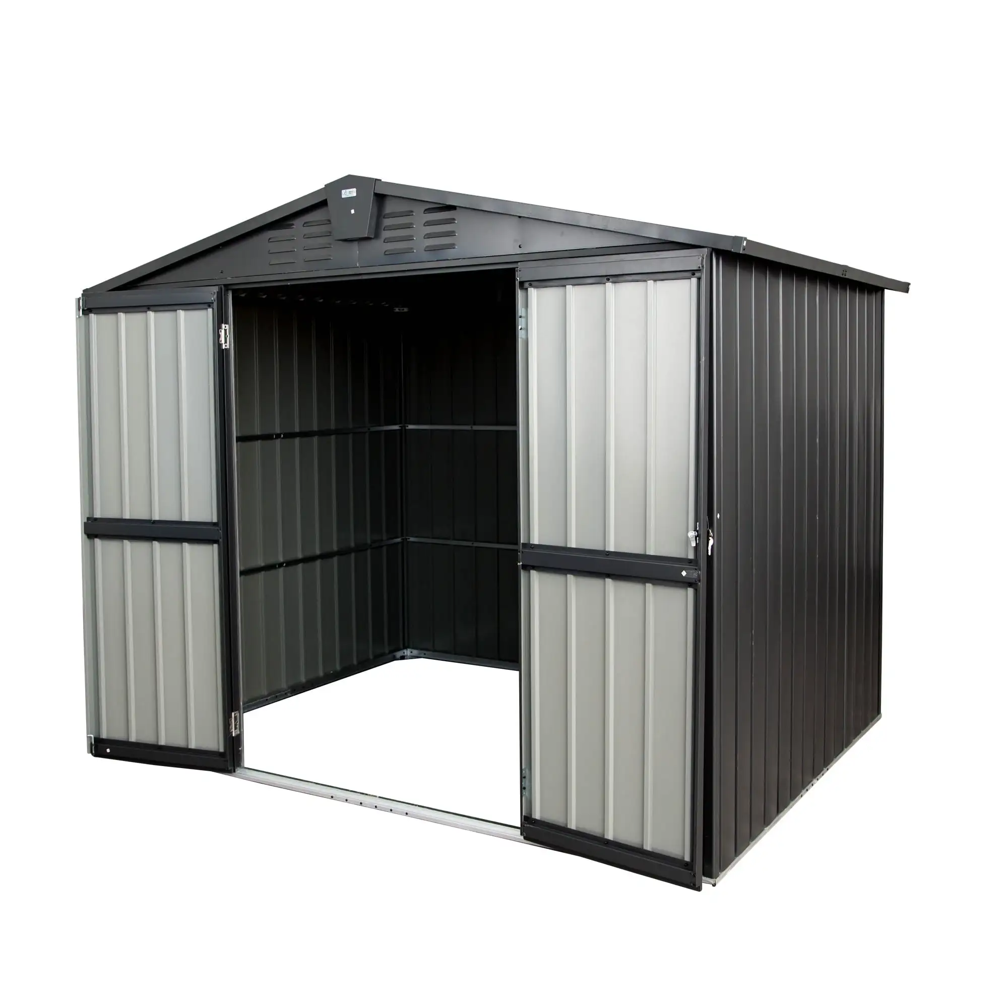 Huloretions 8.2'x 6.2'storage shed With 32Vents. bicycle metal garden shed galvanized steellocker with lockable suitable for patio. lawn