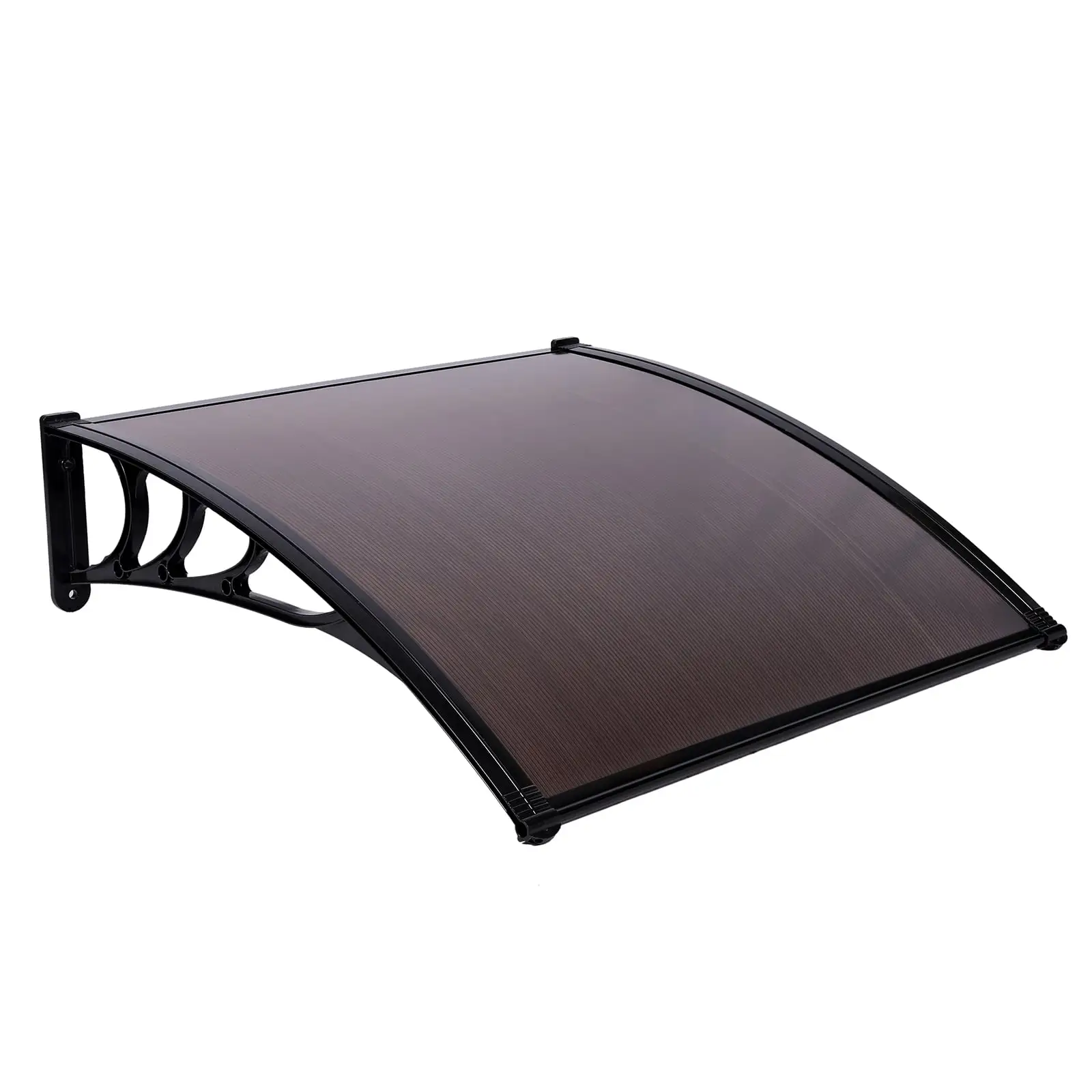 IVV Window Awning.Door Canopy Household Application Door & Window Rain Cover Eaves (100*100CM. Brown+Black)