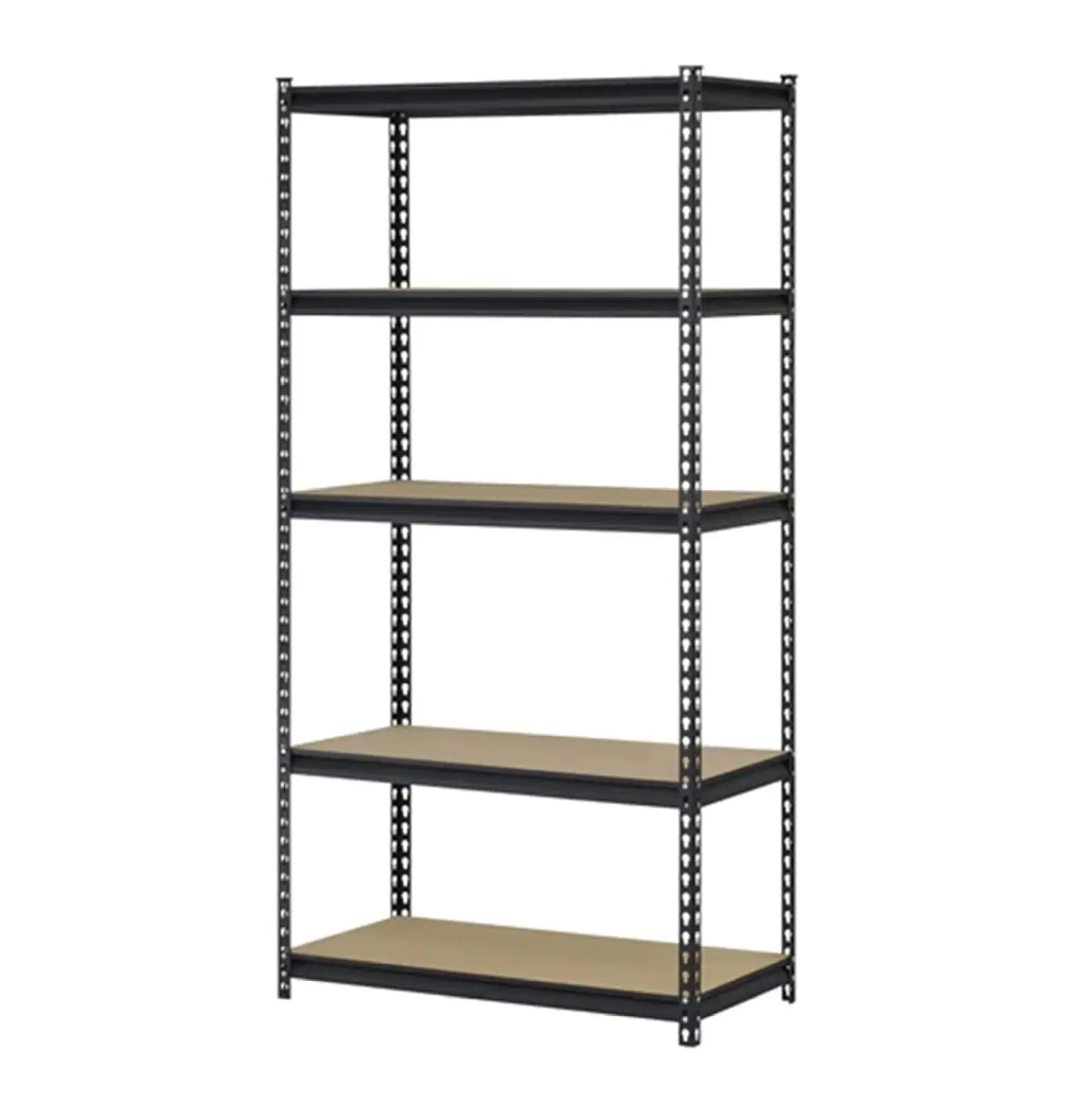 Indoor Outdoor 72 Inch 5 Tier Steel Utility Shelving Unit with Adjustable Shelves for Warehouse. Laundry Room. and Garage. Black