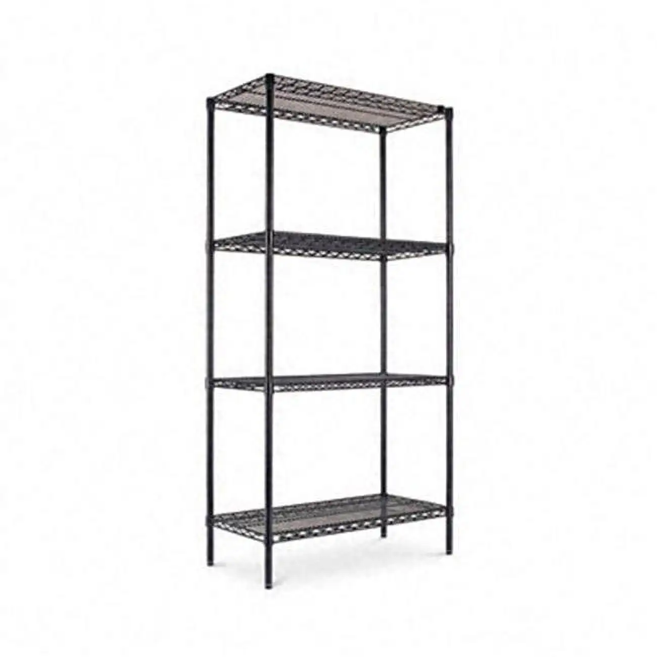 Industrial Wire Shelving Starter Kit 4 Shelves 36w x 18d x 72h Black