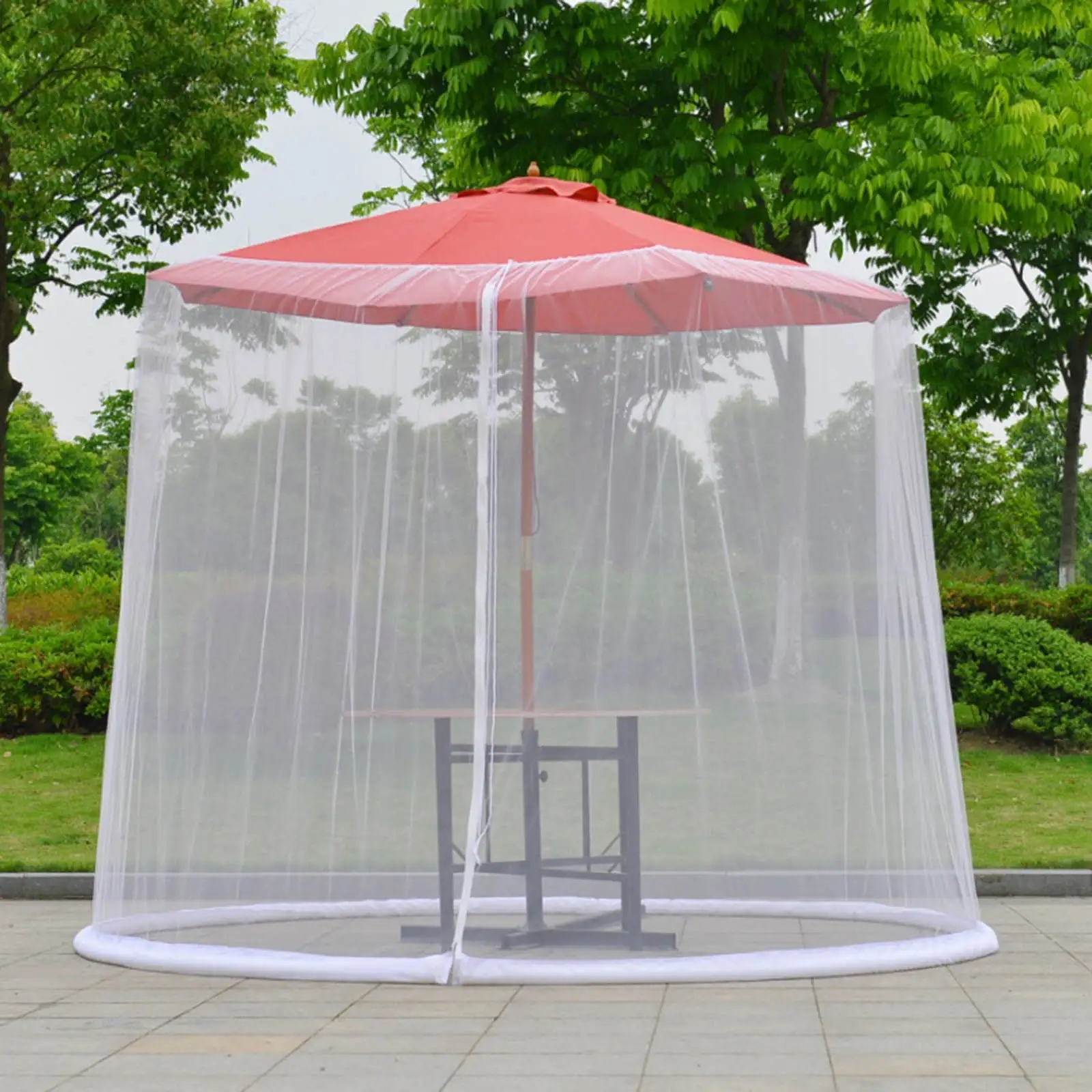 Inerposs Outdoor Patio Straight Rod Umbrella - Parasol Sun Umbrella Net Cover for Protection from Sun and Insects