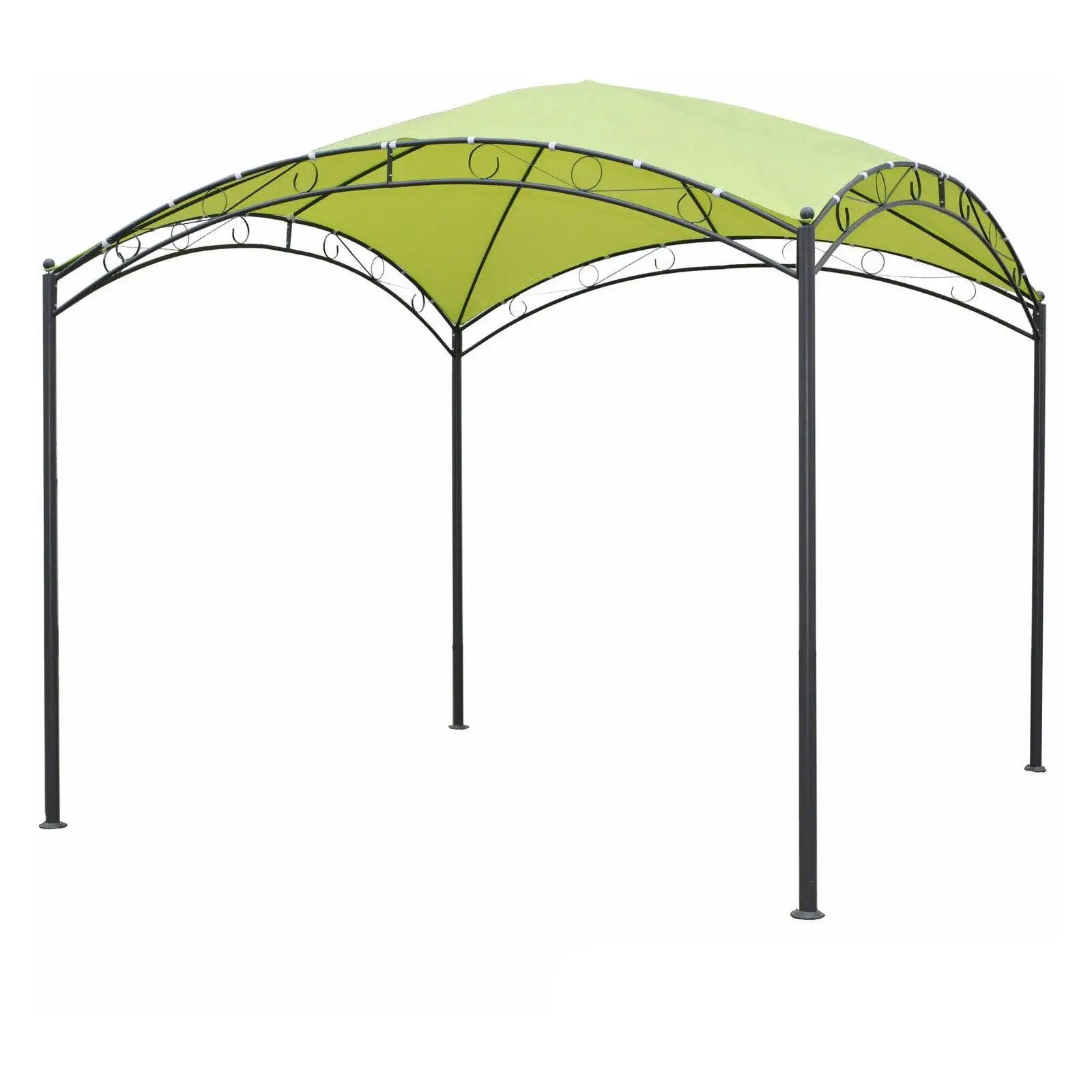 International Caravan 10 ft. Square Dome Top Gazebo - Green Grass & Dark Grey