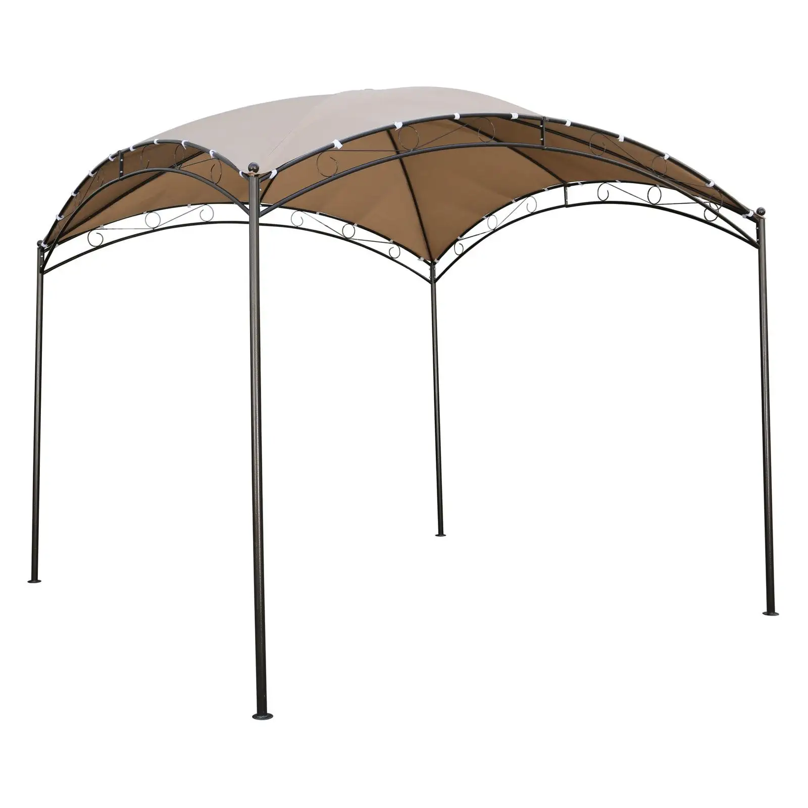 International Caravan St. Kitts 10 ft. Iron Dome Top Outdoor Gazebo