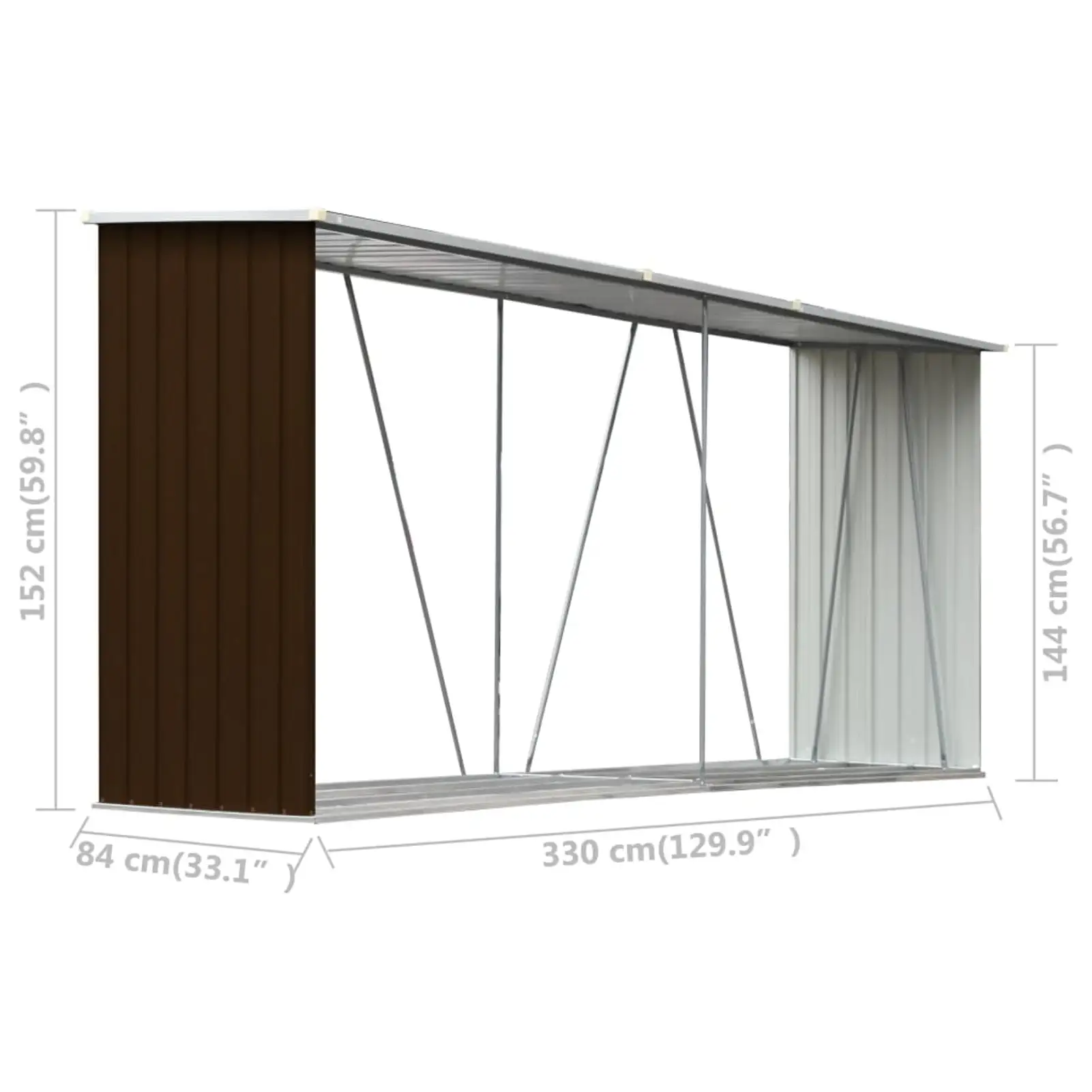 Irfora parcel.Steel 129.9x33.1x59.8 Tool Shed Sheds Shed Firewood Shed Sheds Steel Shed Tool Shed Firewood ToolsFirewood Patio Porch Xiannv Porch Steel 129.9 ToolsSteel