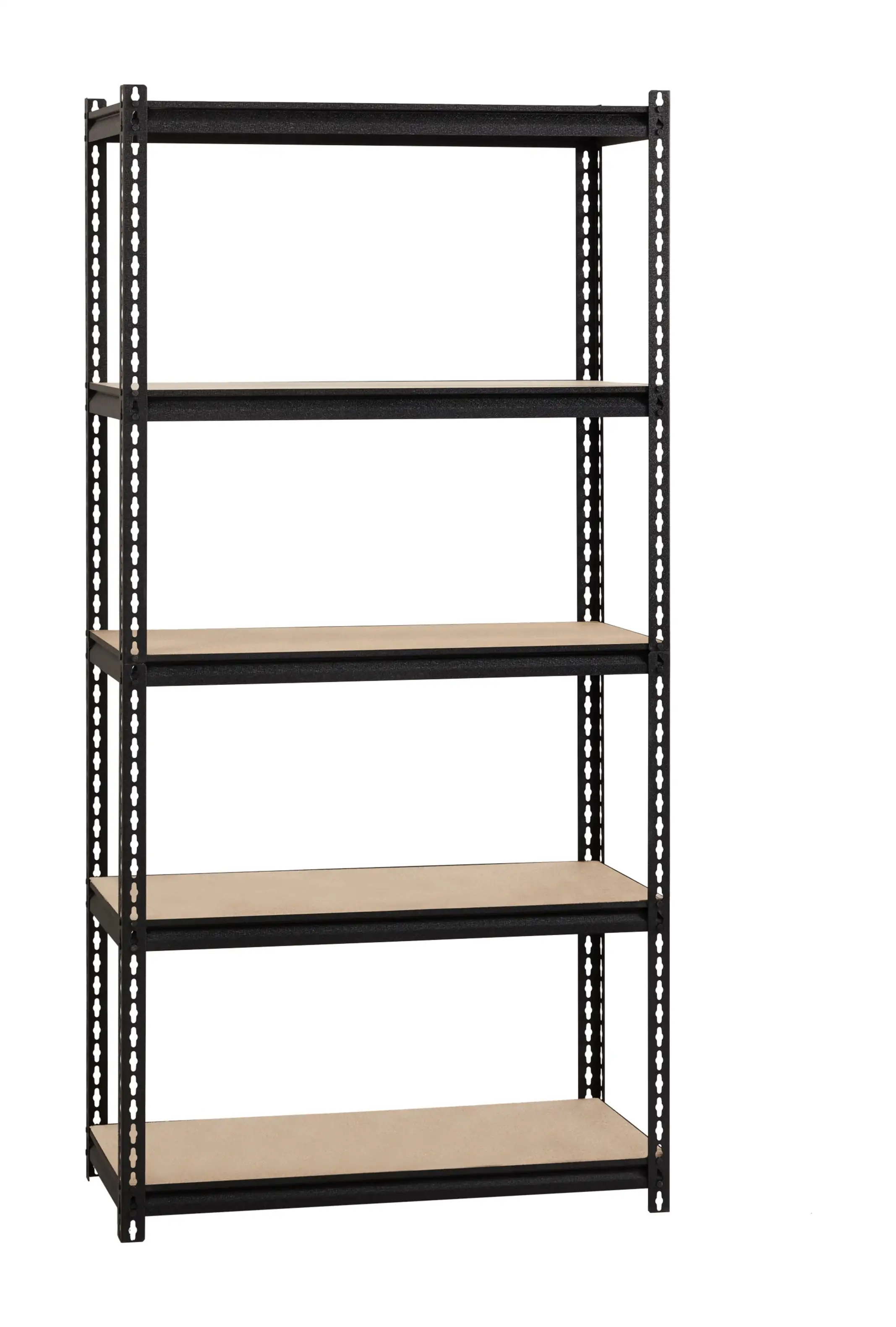 Iron Horse 2300 Riveted Steel Shelving 5-Shelf Unit. 18D x 36W x 72H. Black