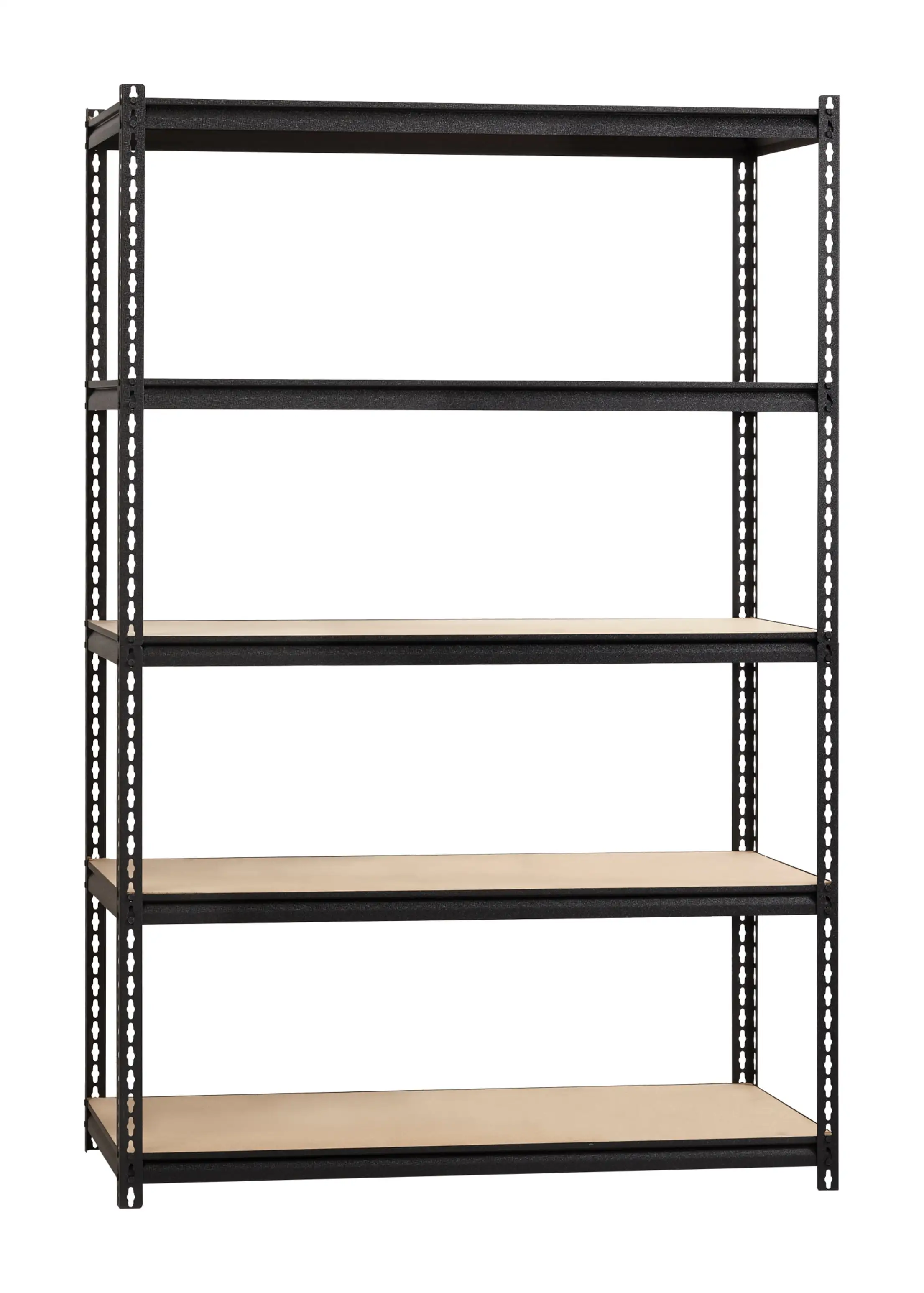 Iron Horse 2300 Riveted Steel Shelving 5-Shelf Unit. 18D x 48W x 72H. Black