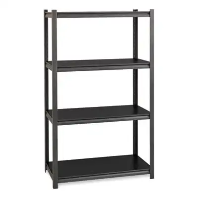 Iron Horse 3200 Riveted Steel Shelving 4-Shelf Unit. 18D x 36W x 60H. Gunmetal Gray/Black