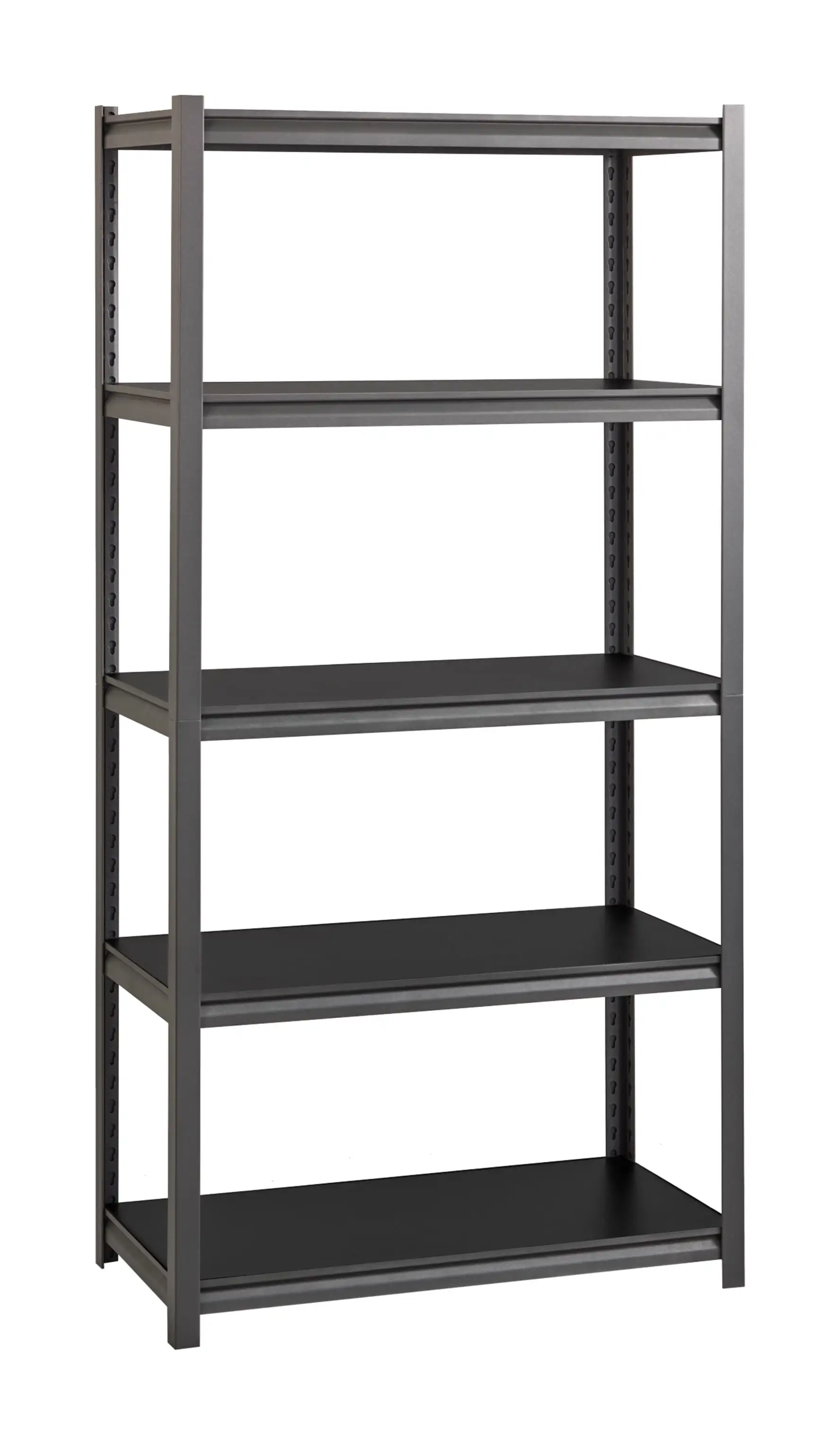 Iron Horse 3200 Riveted Steel Shelving 5-Shelf Unit. 18D x 36W x 72H. Gunmetal Gray/Black