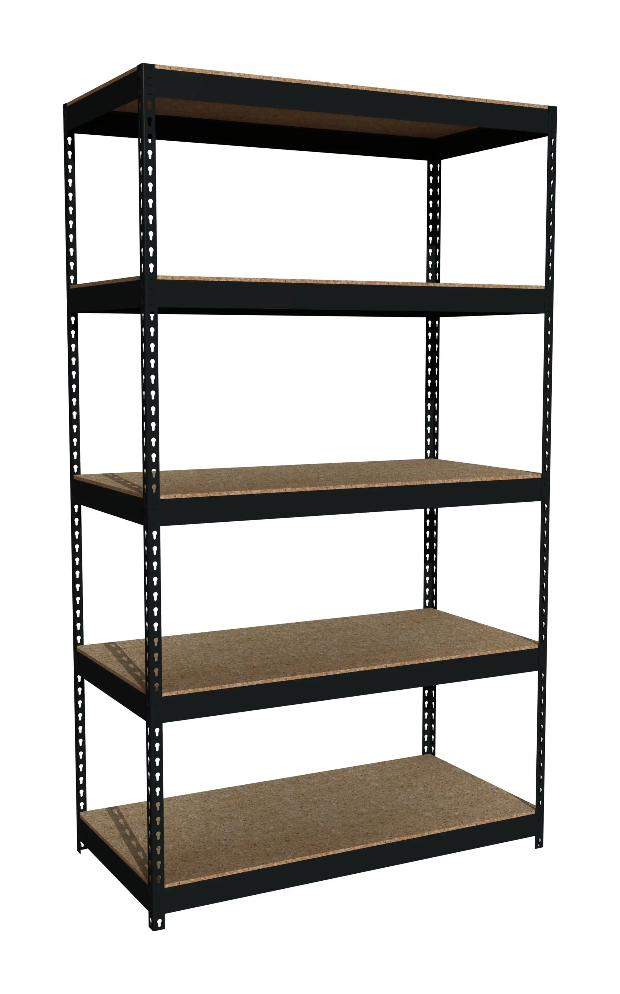 Iron Horse 3800 Riveted Steel Shelving. 5-Shelf. 24Dx48Wx84H. Black