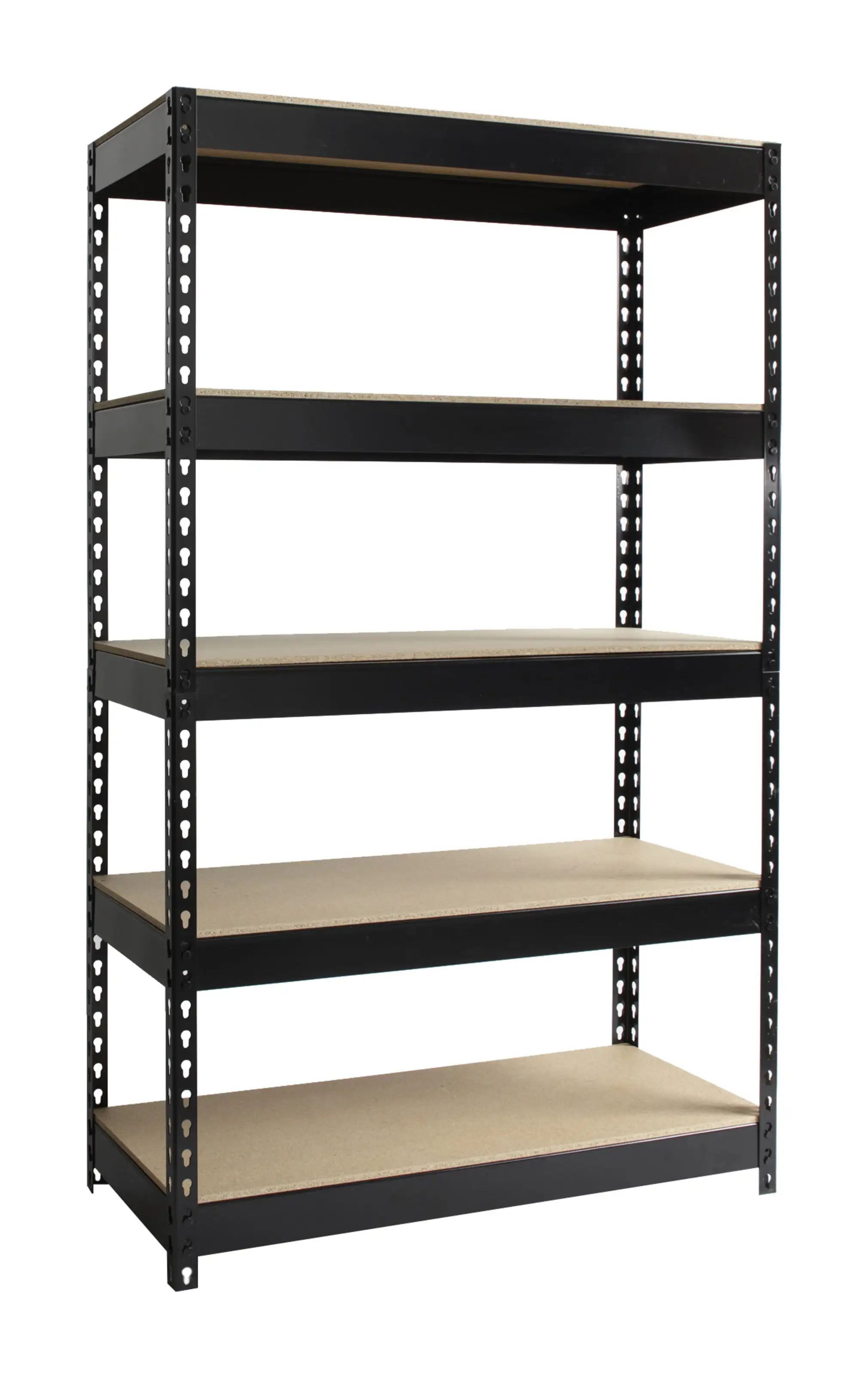 Iron Horse 3800 Riveted Steel Shelving 5-Shelf Unit. 16D x 36W x 60H. Black