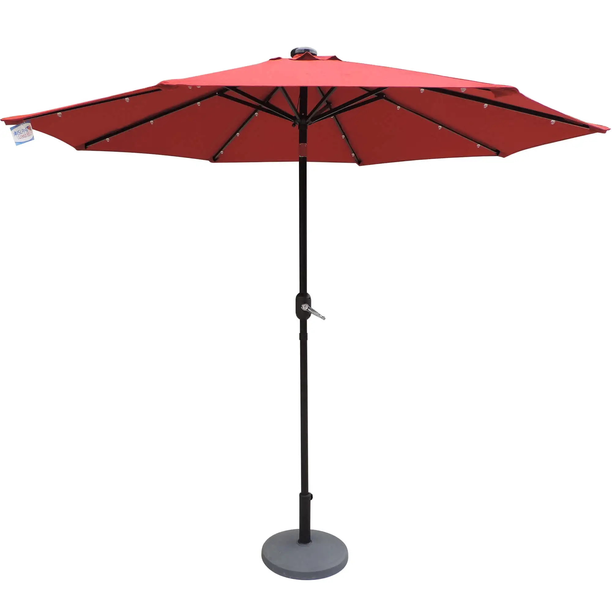 Island Umbrella Mirage Fiesta 9-ft Octagonal Market Umbrella with Solar LED Lights