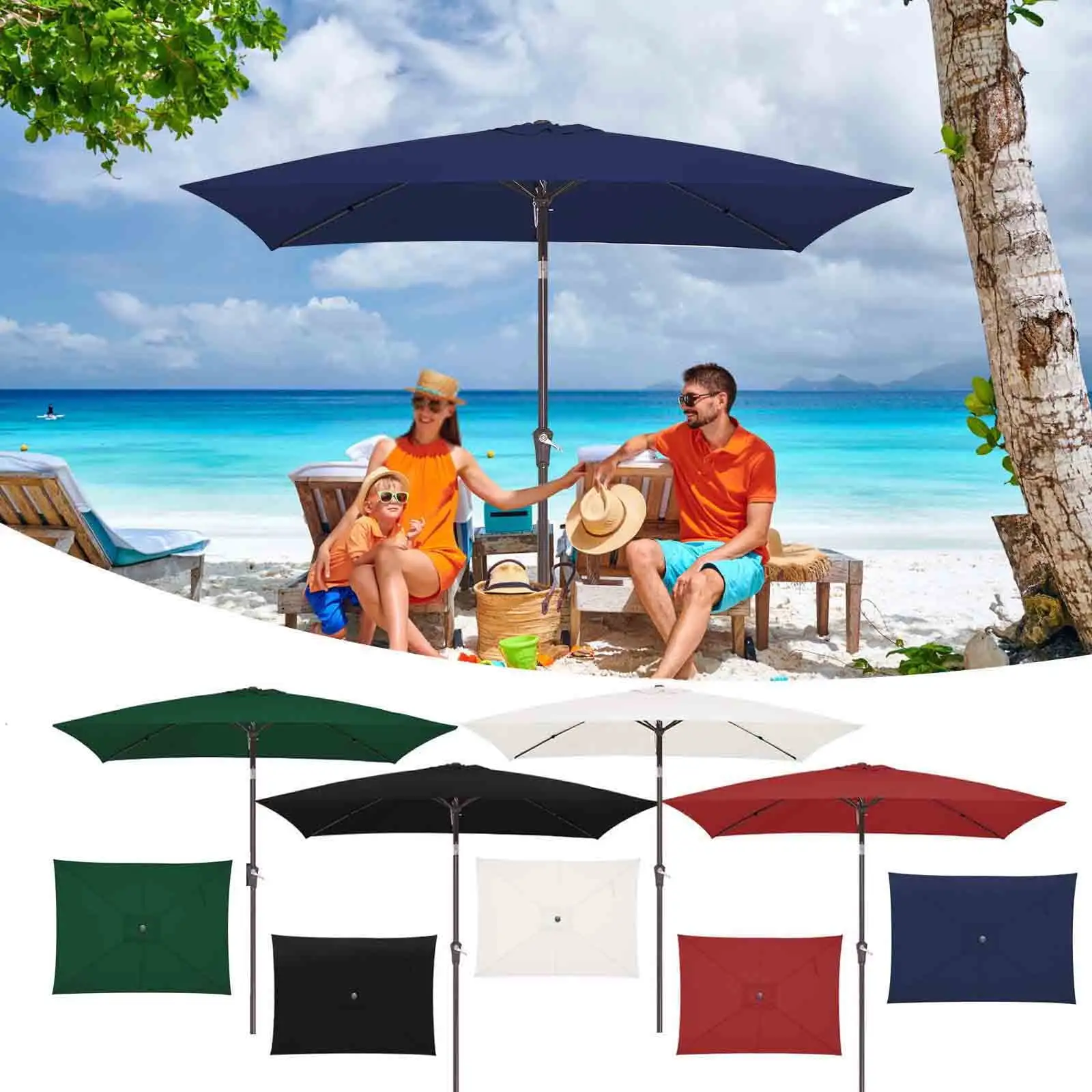 Isvgxsz 2024 New Clearance Teacher Appreciation Gifts Garden Umbrella Outdoor Stall Umbrella Beach Sun Umbrella Replacement Cloth 118 Inch Diameter with 6 Bones