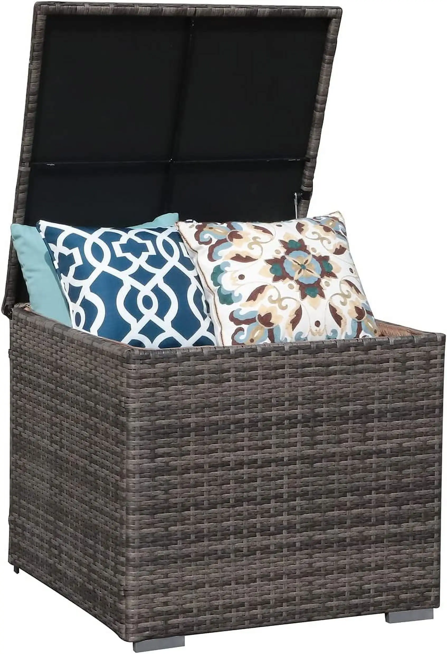 JOYLUS Outdoor Storage Box. Waterproof Deck Box for Patio Furniture. Wicker Storage Bin for Cushions. Pillows. Organization. Indoor/Outdoor/Garden/Backyard/Home/Pool. Tools. Toys. 88 Gallon. Gray