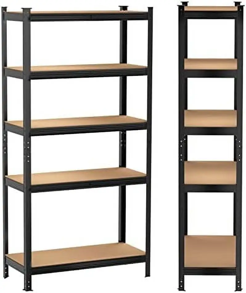 JYHOME Garage Shelving for Kitchen 5-Tier 80u201D*40u201D*20u201D Metal Shelves Adjustable Garage Shelves Metal Shelving Unit Utility Rack with MDF Board for Basement Pantry Wareho