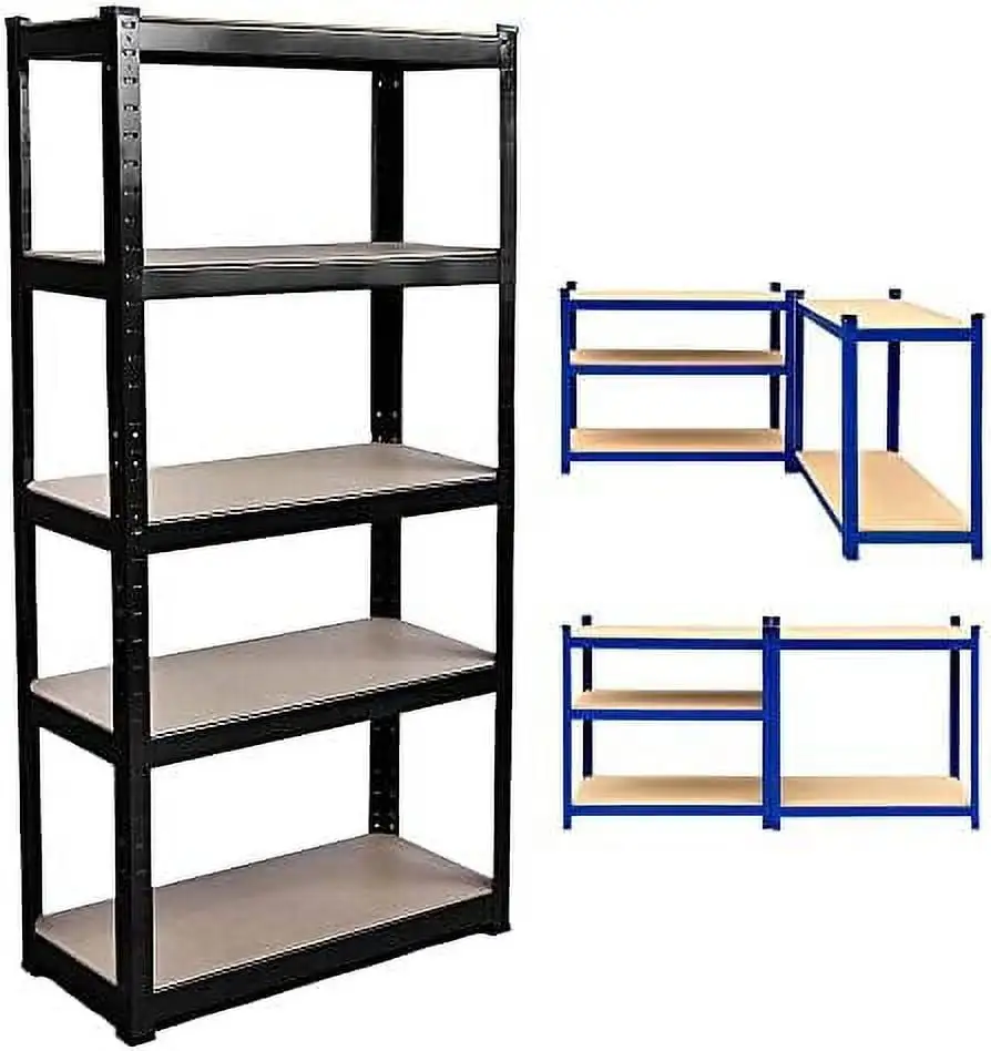 JYHOME Heavy Duty Rack 5 Tier Metal Shelving Unit Boltless Shelves 39" W x 20" D x 77" H Utility Racks for Garage Shed Warehouse Basement Kitchen Closet Pantry