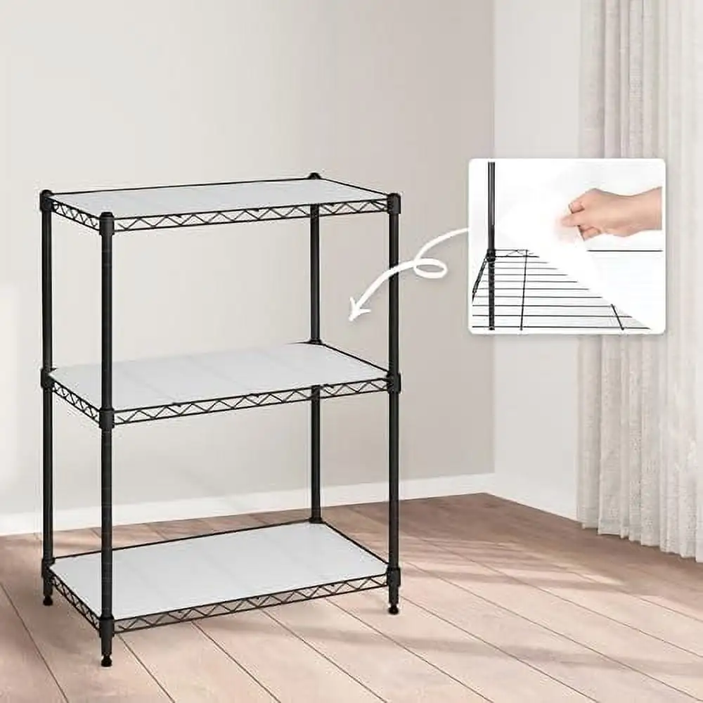 JYHOME NSF Adjustable Shelves Metal Wire Shelving Unit w/Liners Kitchen Shelving Metal Steel Shelving Garage Shelving Organizer Utility 5-Tier No Wheels Silver