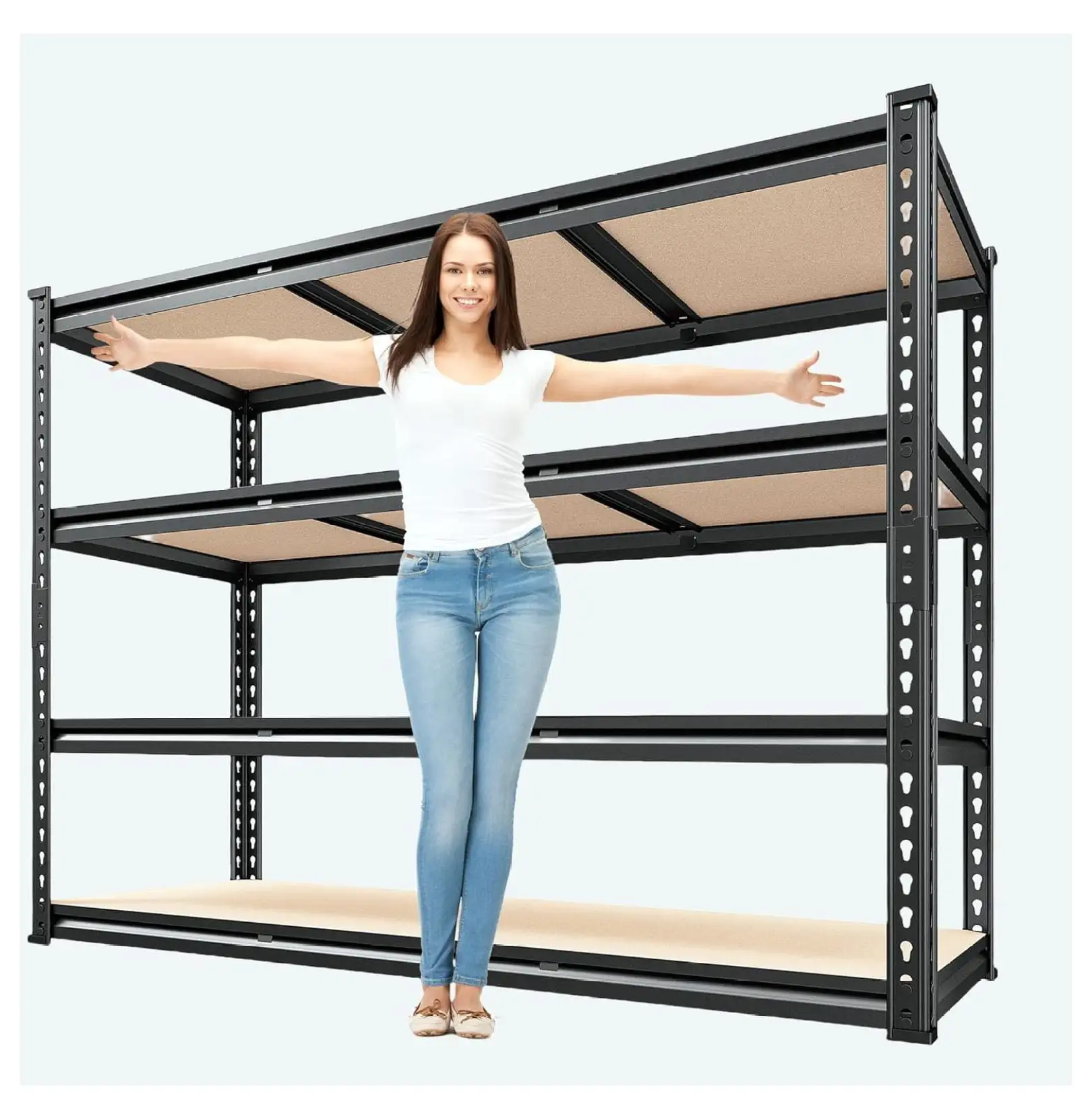 JYUii ''W Garage Shelving Heavy Duty Shelving Storage Shelves 2400LBS Garage Storage Shelf 4 Tier Adjustable Metal Shelves for Storage Rack Industrial Metal Shelving Unit. W X 24 D X 60 H