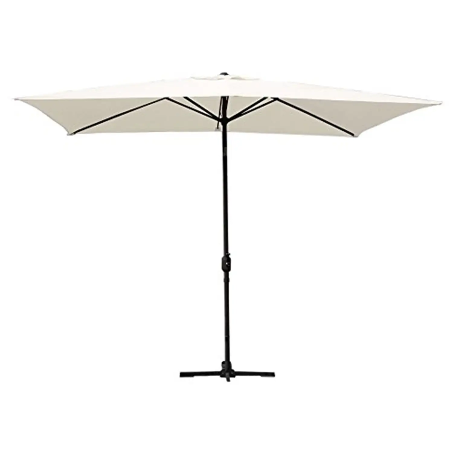 Jeco 6.5' x 10' Aluminum Patio Market Umbrella Tilt with Crank in Tan