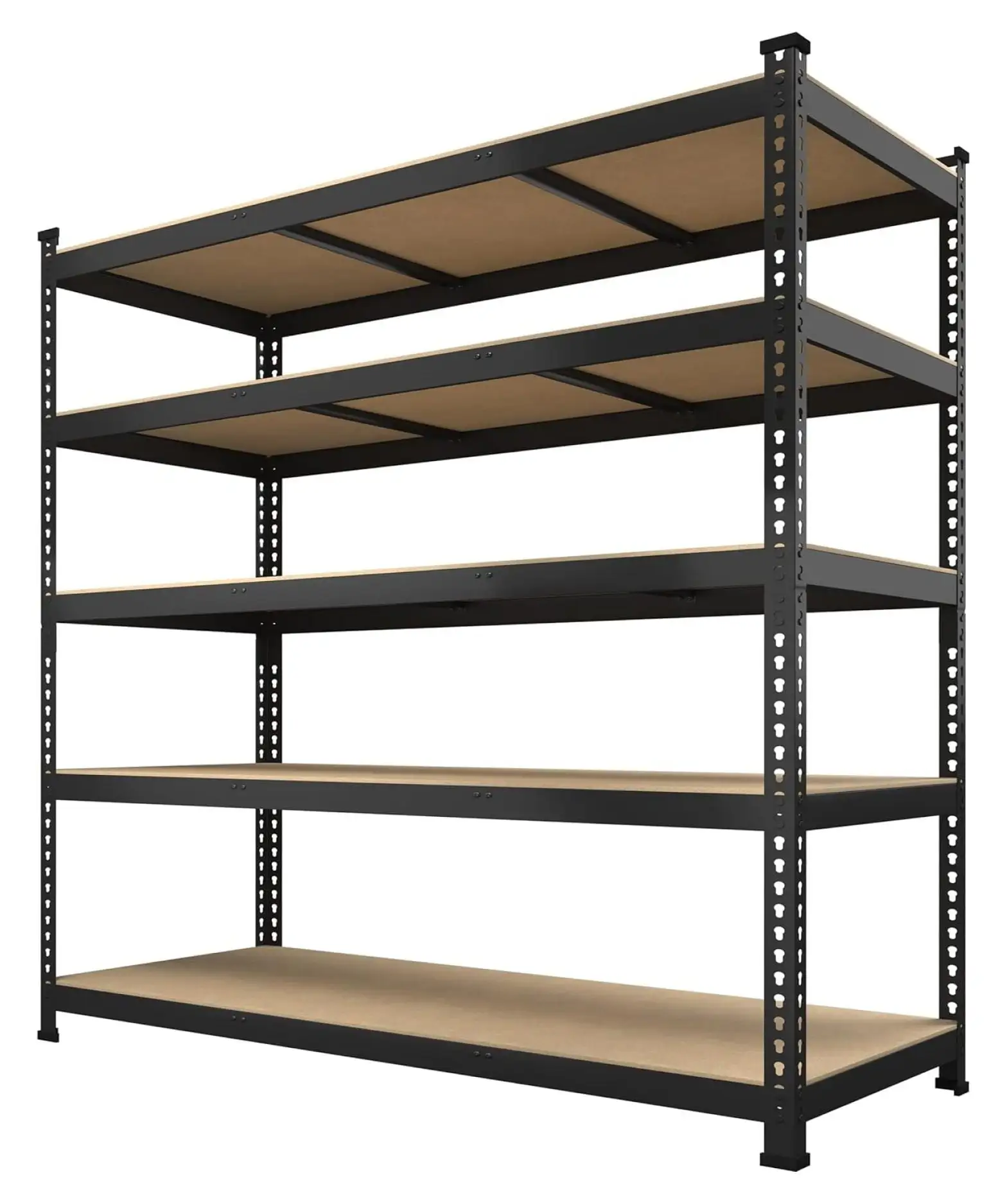 JepoIA Heavy Duty Storage Shelves W x 24 D x 72 H - 5-Tier Adjustable Metal Garage Shelving Unit. Standing Utility Shelf Racks for Pantry Warehouse Kitchen. Black