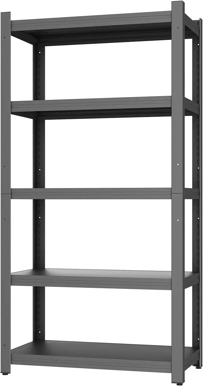 Jolly Jaunts Garage Shelving. 5 Tier 40Wide Heavy Duty Storage Shelves. 3000 LBS Shelving Adjustable Metal Shelving for Garage Industrial Rack (40 Wx20 Dx72 H)