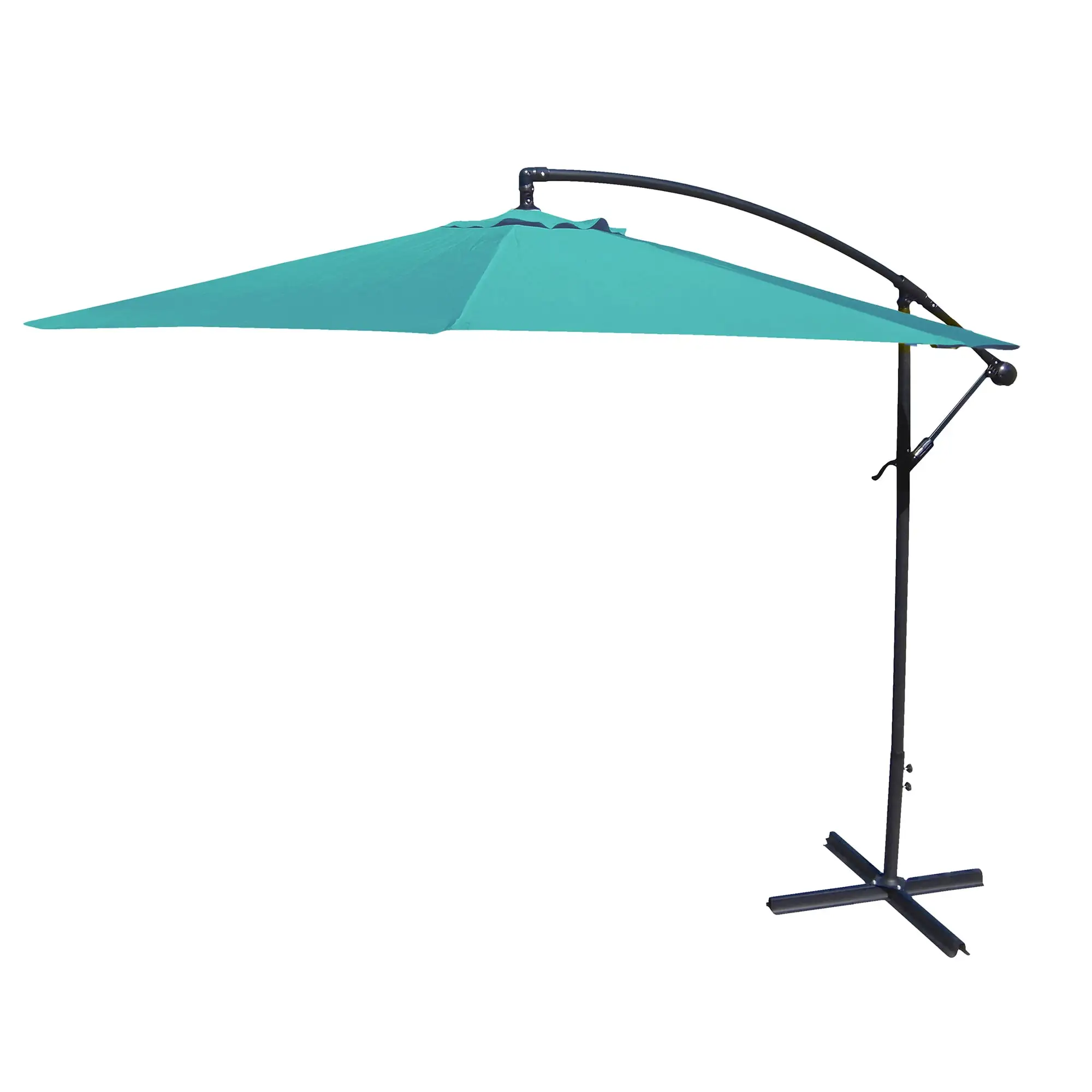 Jordan Manufacturing 10' Solid Aruba Steel Offset Umbrella with Hand Crank Open