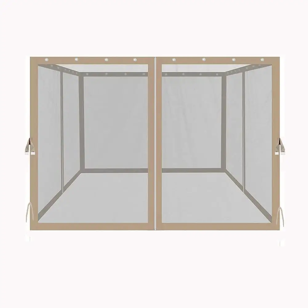 Kepooman Outdoor Gazebo. Party Tent. Canopy Tent. 10 x 10 Ft Gazebo Replacement 4-Side Mosquito Netting with Zippers .Beige