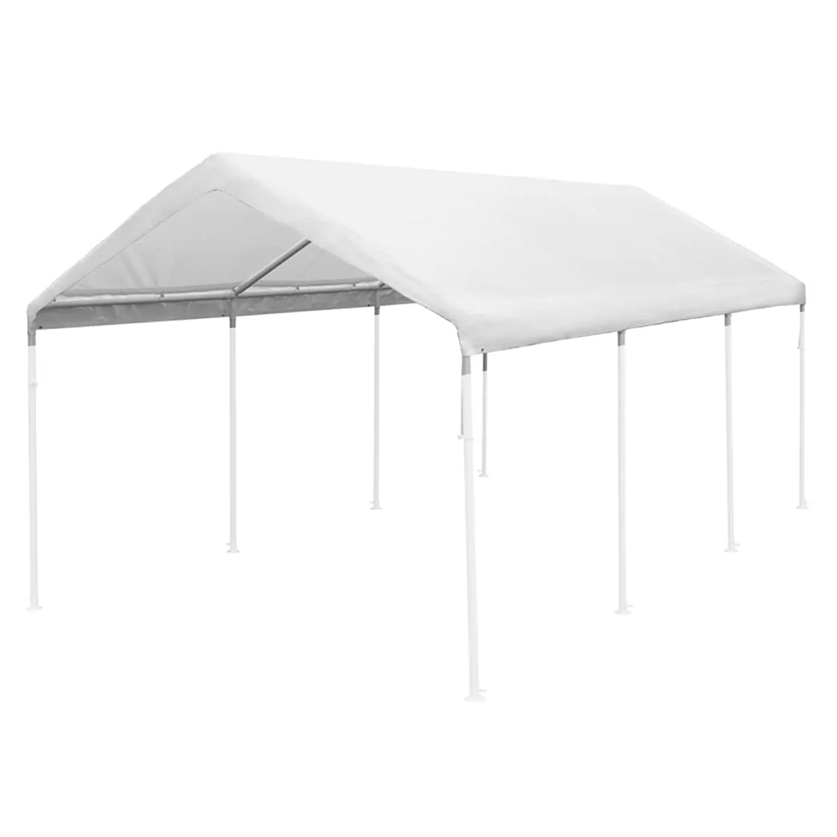 King Canopy 10ft x 20ft. 180gsm White Replacement Drawstring Carport Canopy Cover