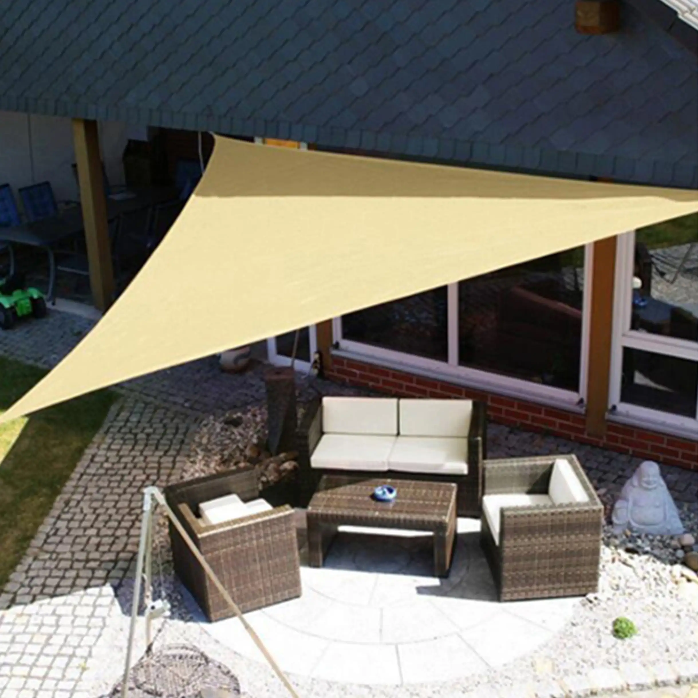 King Canopy 12 ft. Triangle Sun Shade Sail. Sand