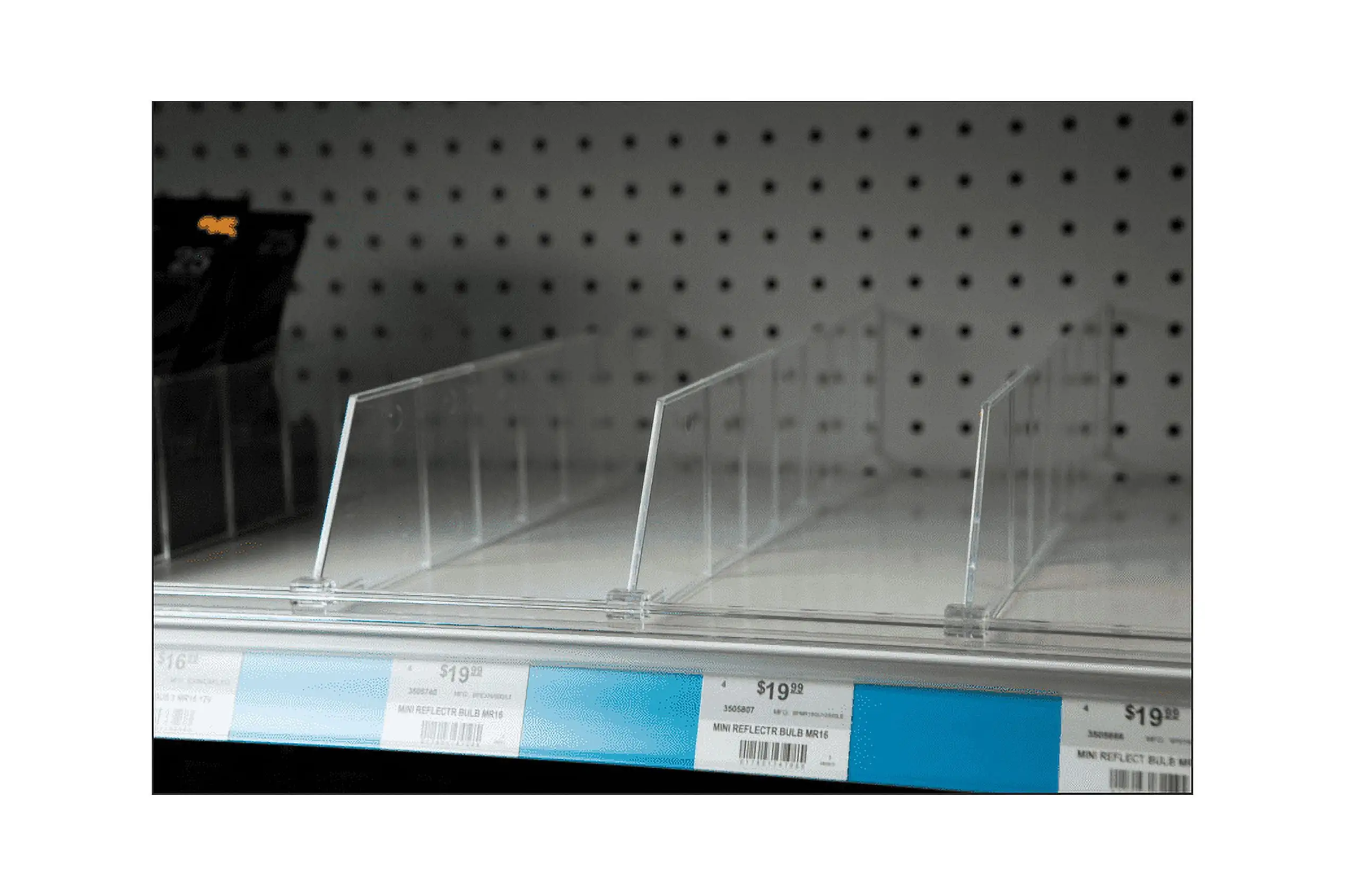 Kinter Solid Clear Shelf Divider 3 in. H x 1/2 in. W x 21-3/4 in. L Plastic 20 pk