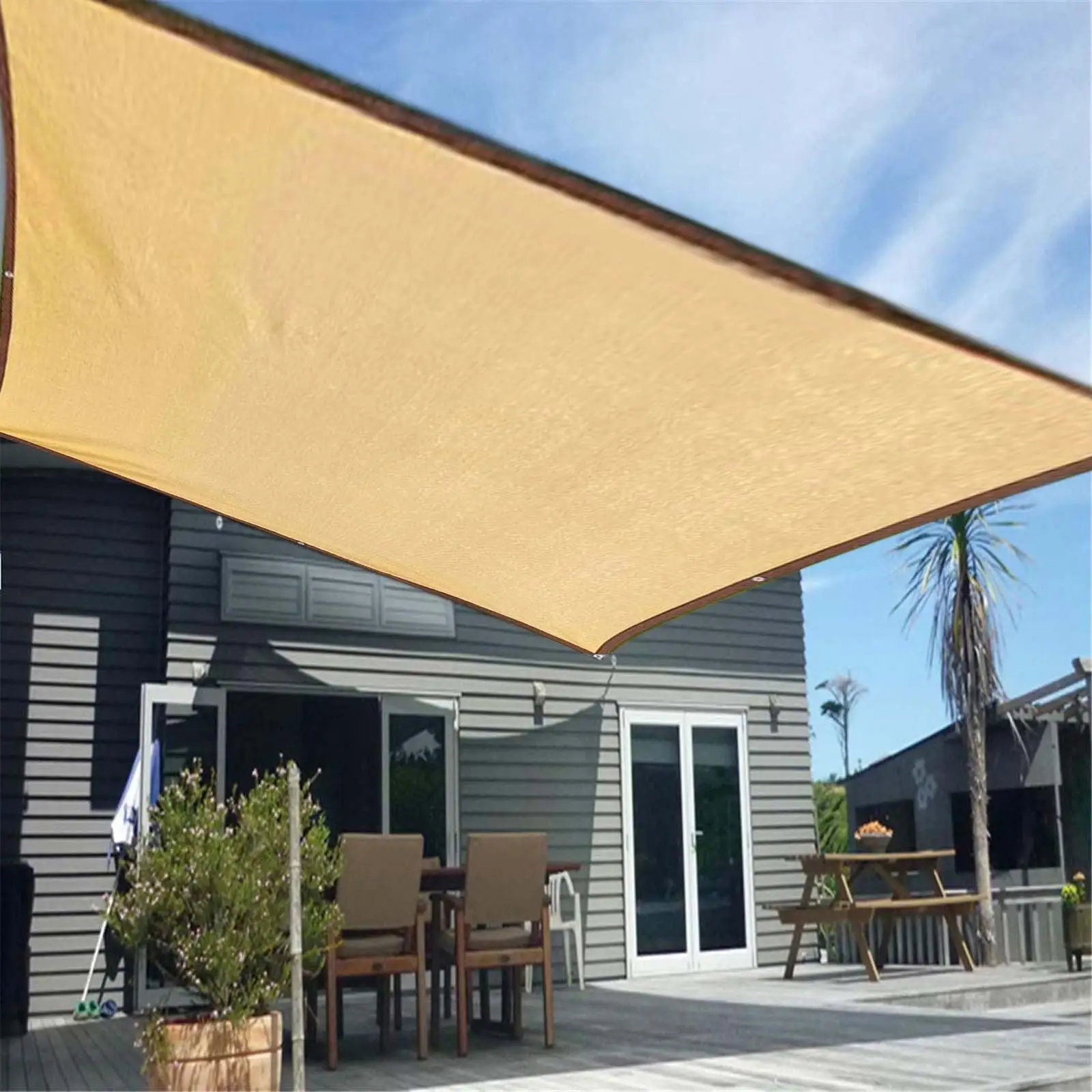 Kokovifyves Sports & Outdoors Sun Shade Canopy Outdoor Sunshade Swimming Pool Sun Awning Sunshine Protection Rectangle Shade Canopy Sunshine Block for Patio Garden Outdoor Facility