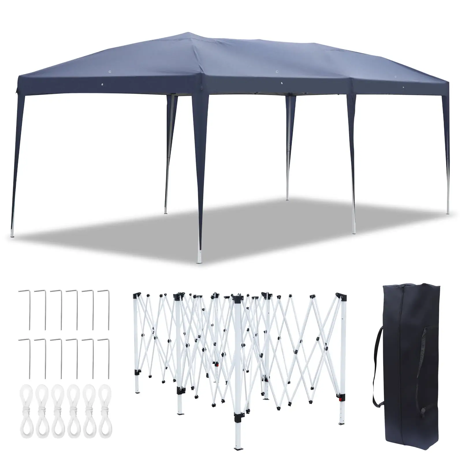 Ktaxon 10'x 20' Easy Pop Up Wedding Party Tent Foldable Gazebo Beach Bbq Canopy W/ Bag