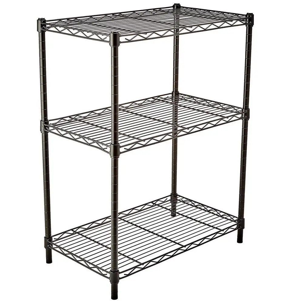 Ktaxon 3 Tier Black Heavy Duty Wire Shelves Organizer Wire Shelving Rack Unit.Metal Shelf