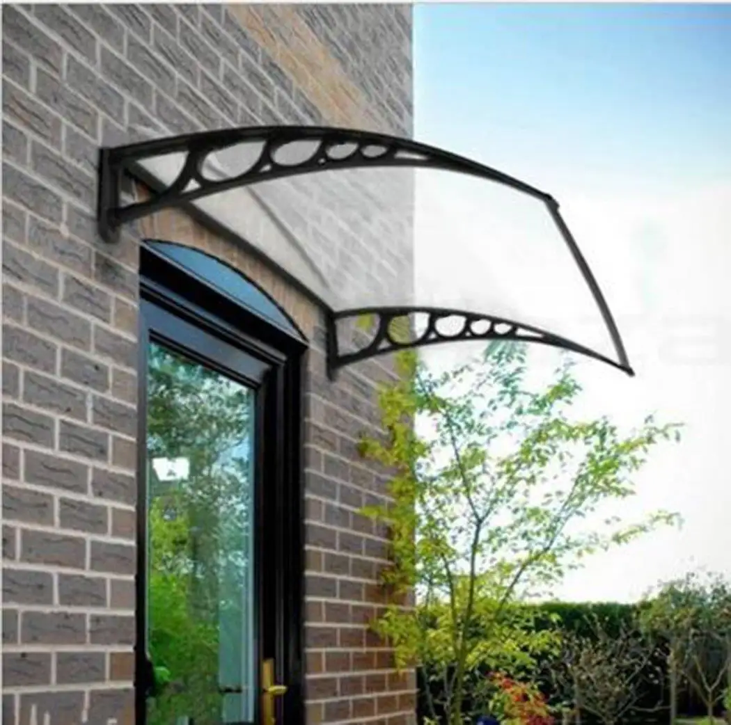 Ktaxon 39x29 Patio Black Window ABS Awning Front Door Canopy Patio Cover Yard Garden