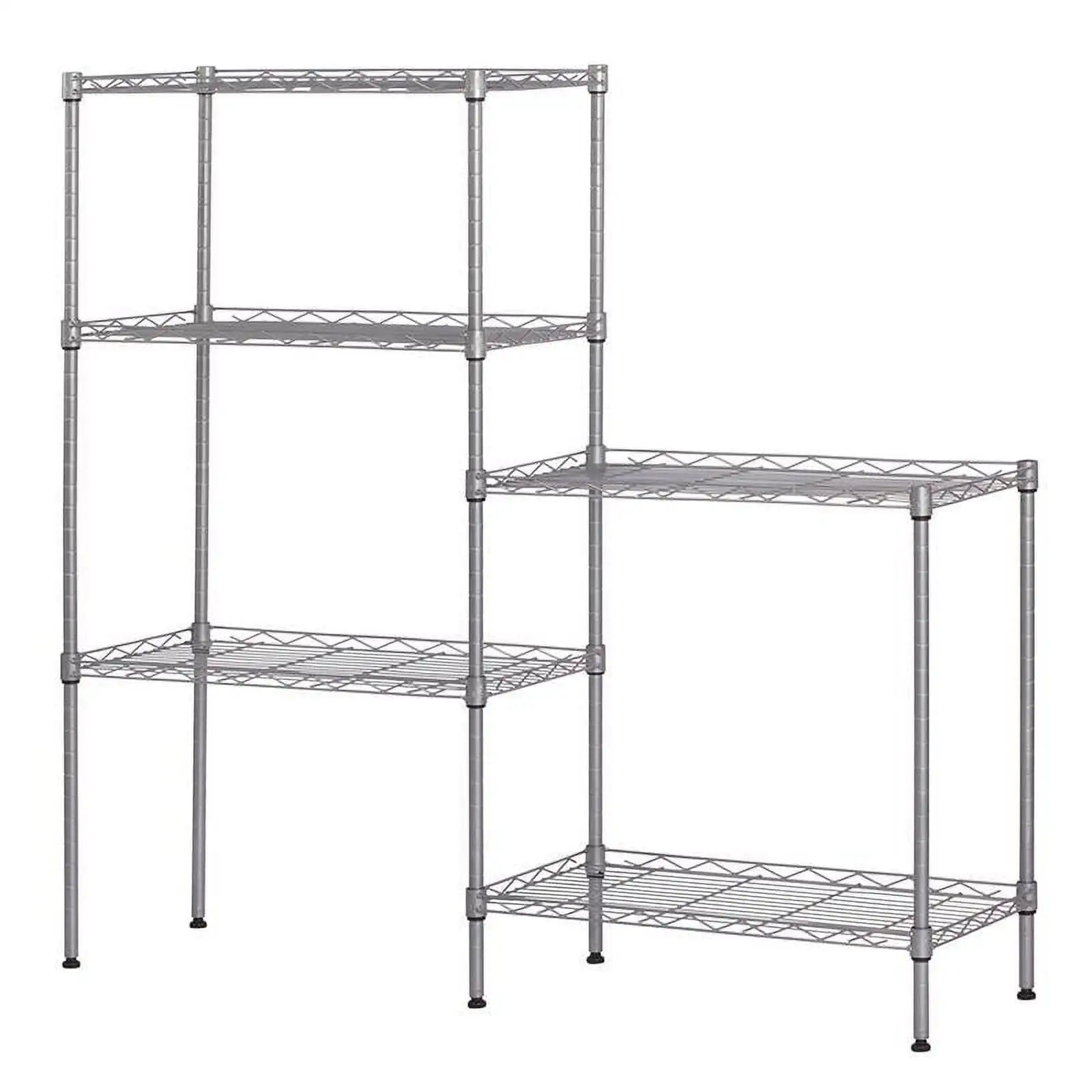 Ktaxon 60x22x12 Heavy Duty 5-Tier Wire Shelving Rack Adjustable Shelf Storage Silver