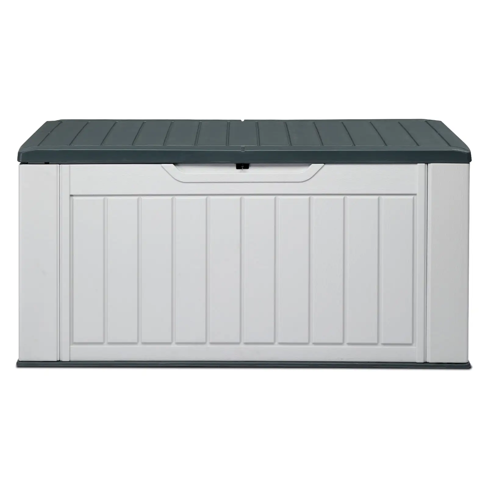 Ktaxon Storage Deck Box Courtyard Storage Box HDPE Plastic White 158 Gallon