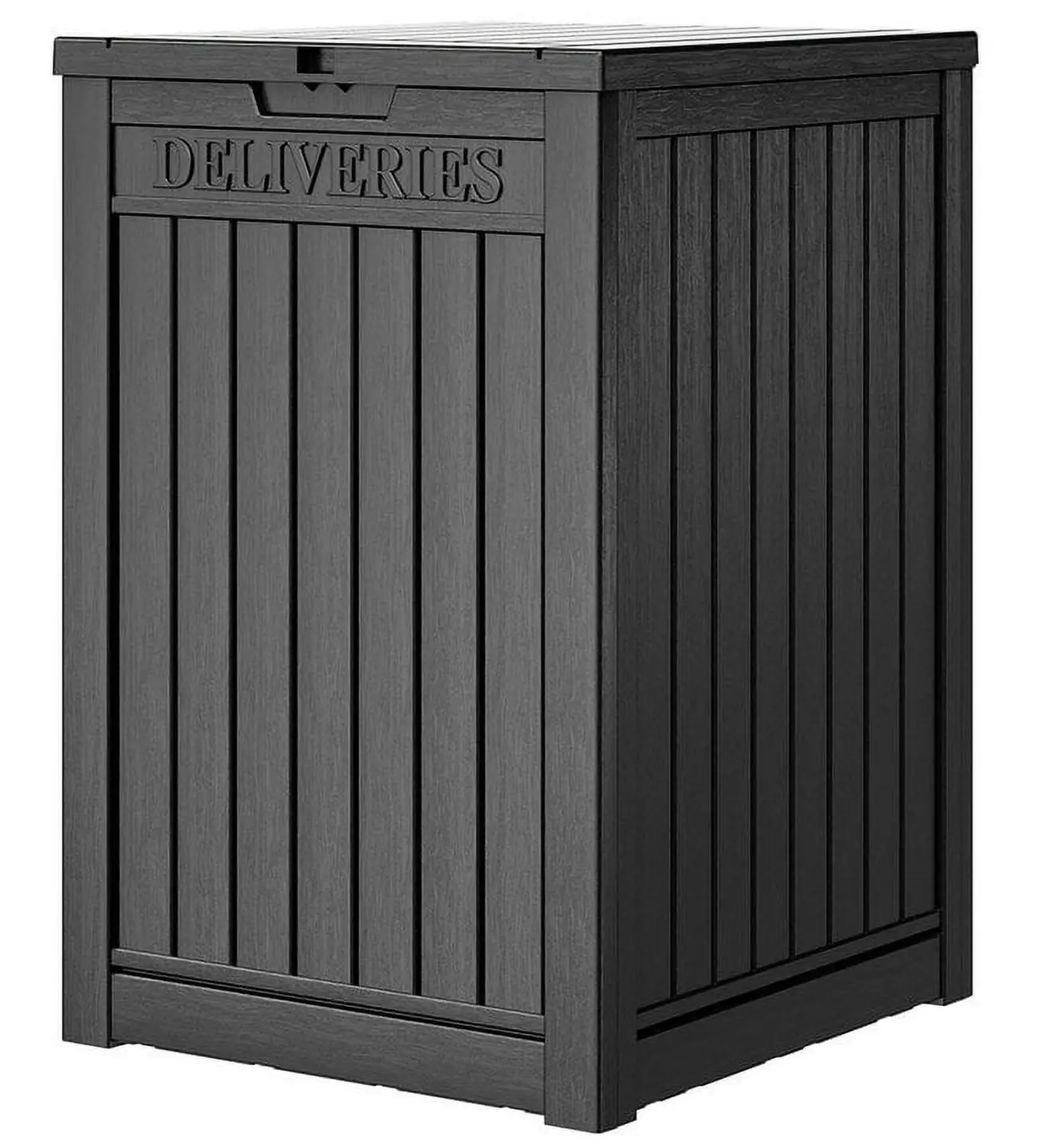 LHBcraft 48 Gallon Package Delivery Box for Porch. Storage Box with Lockable Secure. Large Double-Wall Resin Outdoor Package Delivery and Waterproof Deck Box