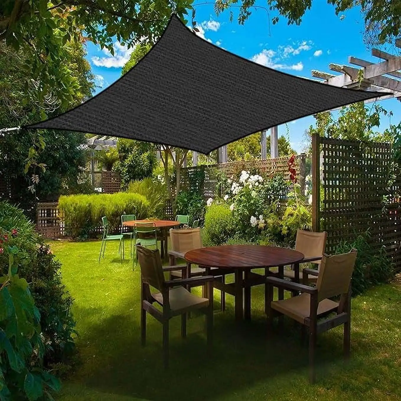 LTTVQM Sun Shade Sail Rectangle Block Canopy for Patio Backyard Lawn Garden Outdoor Activities.6.6feet*6.6feet