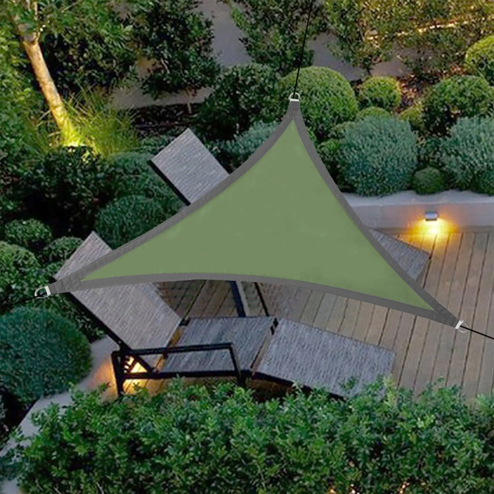 LWZWM Upgrade Camping & Hiking Clearances 118X118X118 Inch Triangles Sun Shade Sails Canopy Block Awning For Outdoor Patio Garden Backyard (#2 Army Green)