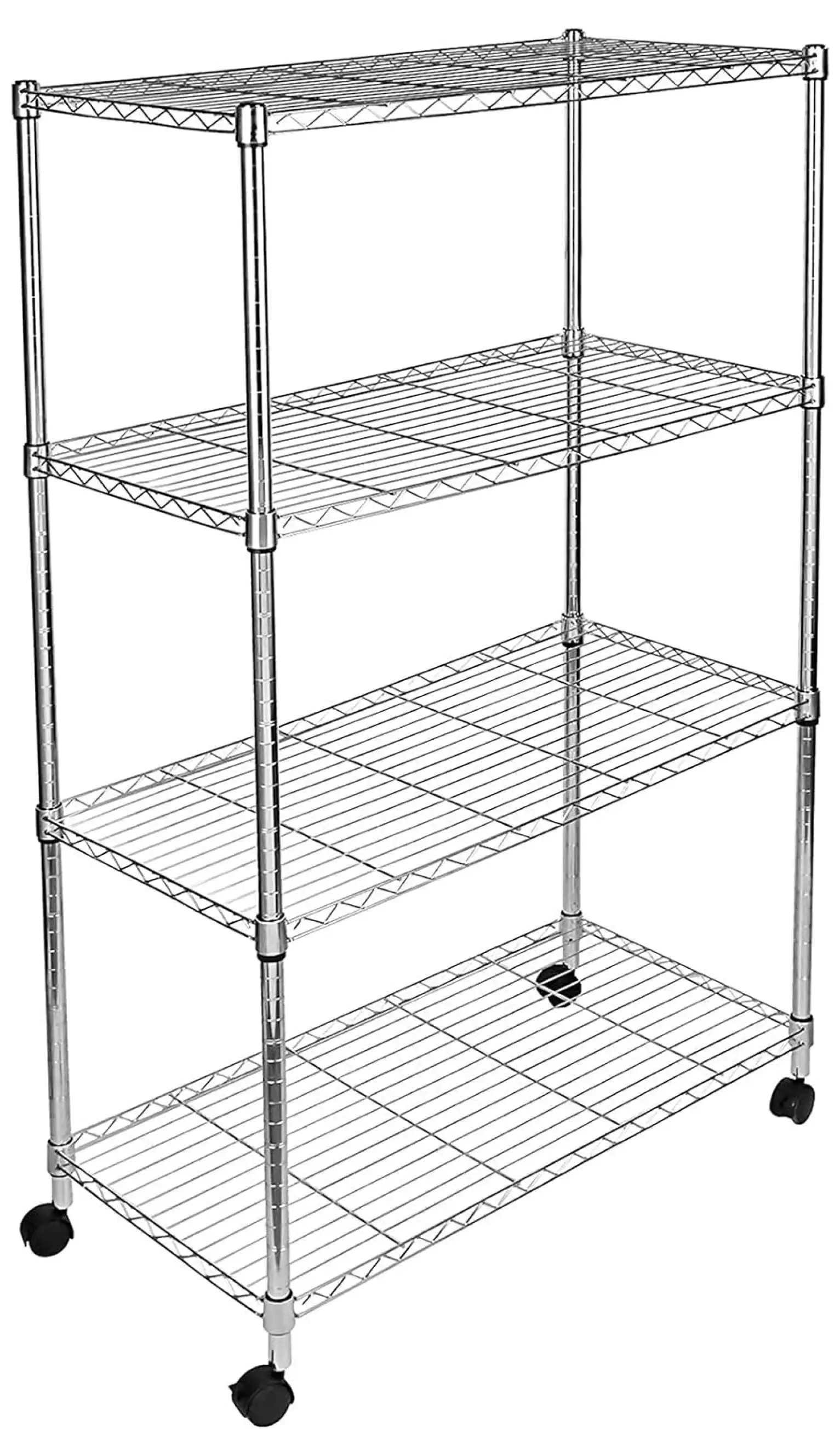 LcXctD 4-Tier Heavy Duty Storage Shelving Unit 1000Lb Capacity.Chrome.35.43 D x 17.72 W x 61.02 H inch