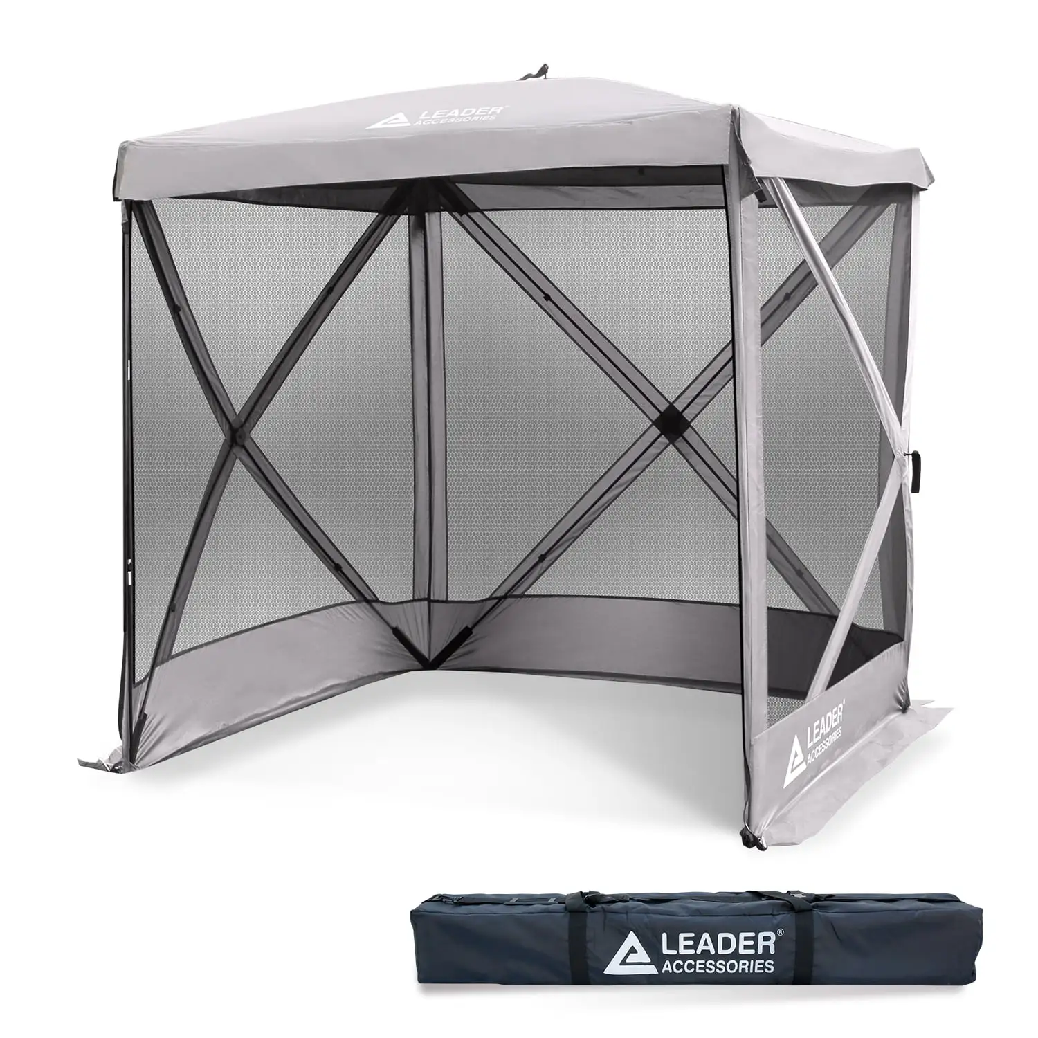 Leader Accessories Pop up Outdoor Gazebo Screen Camping Tent Canopy for 6 Persons.Grey