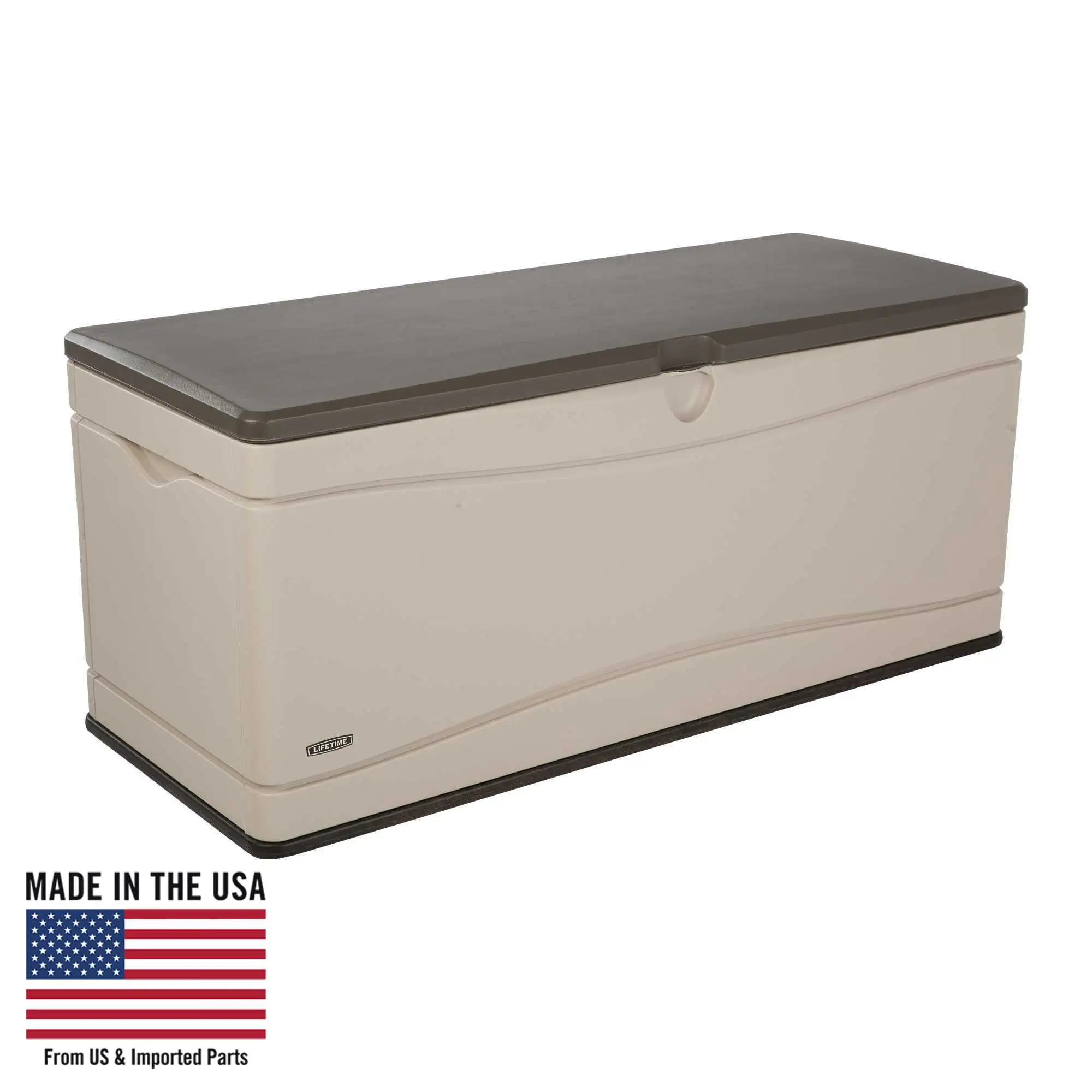 Lifetime Heavy-Duty 130 Gallon Plastic Deck Box. Desert Sand (60012)