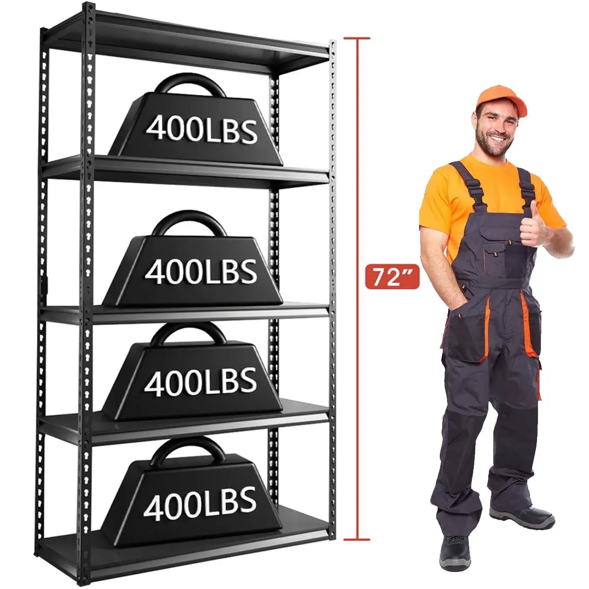 Lilypelle 5 Tier Storage Shelves. 36 W x 16.1 D x 72 H Heavy Duty Garage Shelving.Metal Shelves for Storage.2000lbs Capacity