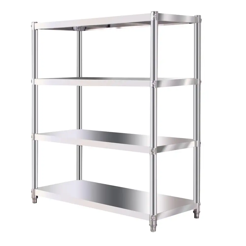 Linshesf Storage Shelving Unit | Heavy Duty 4-Tier Commercial Utility Organizer Rack | Stainless Steel Storage Shelves For Kitchen Laundry Room Restaurant Workplace Garage