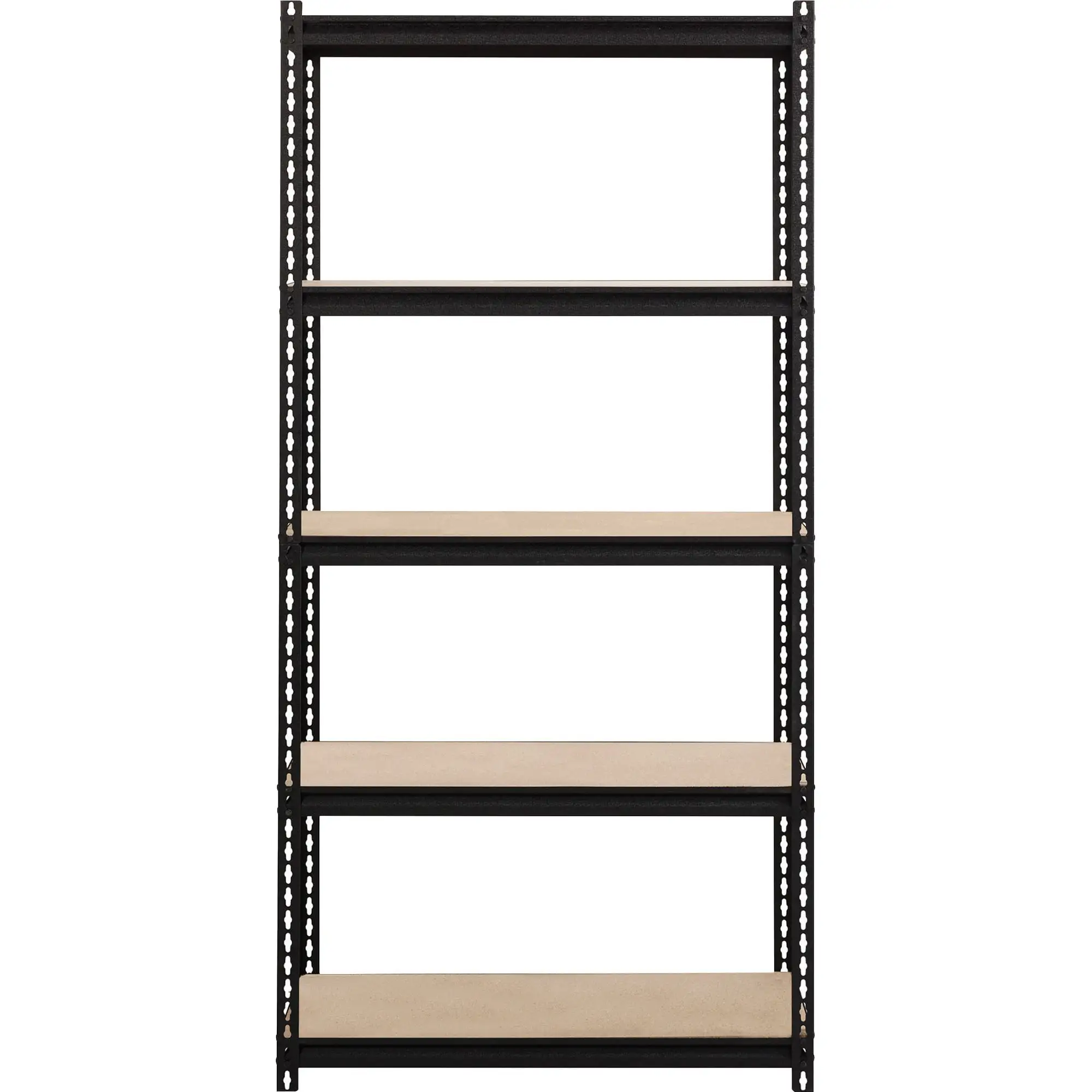 Lorell 2.300 Lb Capacity Riveted Steel Shelving - 72 Height X 36 Width X 18 Depth - 30% Recycled - Black - Steel. Particleboard - 1 Each