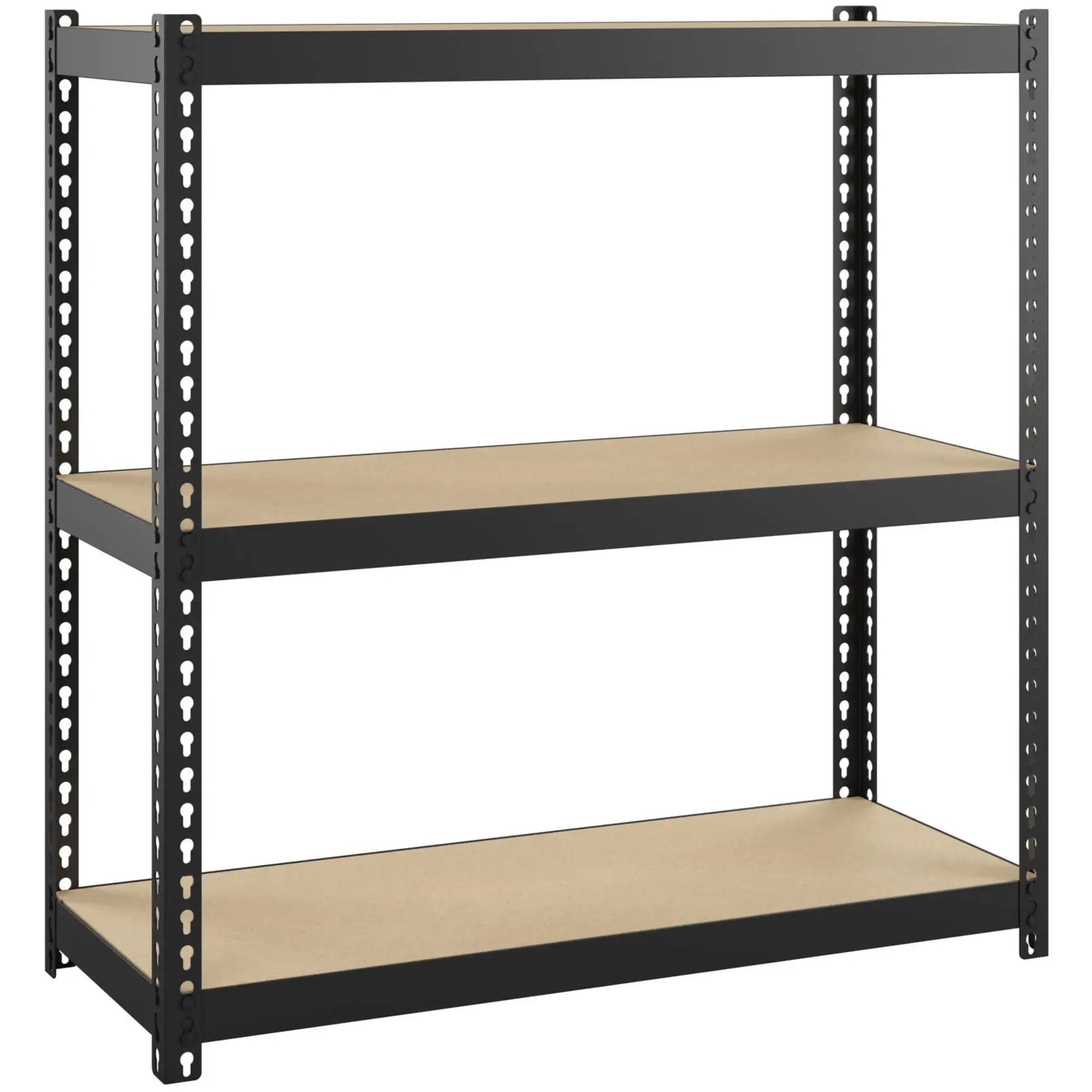 Lorell Narrow Steel Shelving - 30 Height X 30 Width X 12 Depth - 28% Recycled - Black - Steel - 1 Each