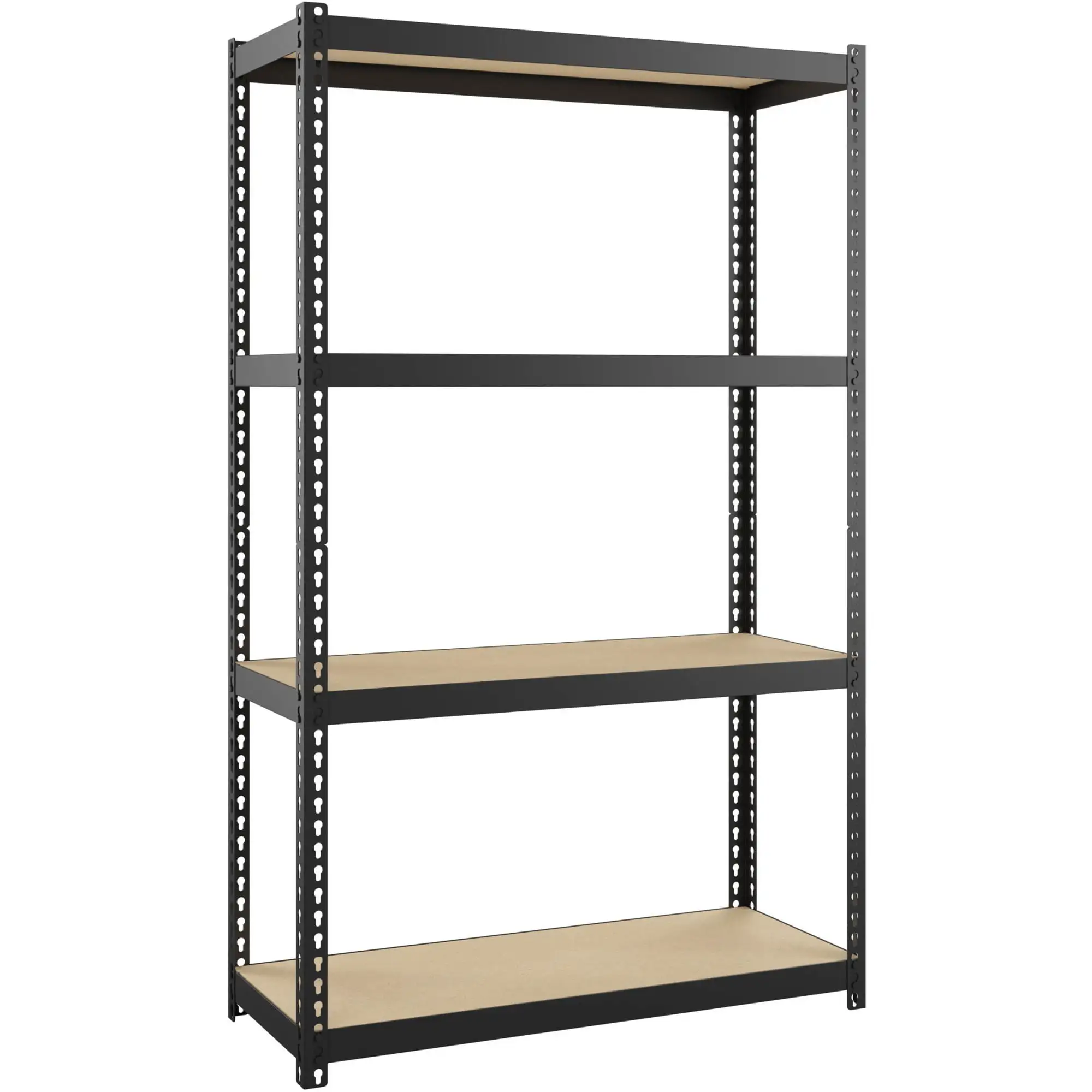 Lorell Narrow Steel Shelving - 48 Height X 30 Width X 12 Depth - 28% Recycled - Black - Steel - 1 Each