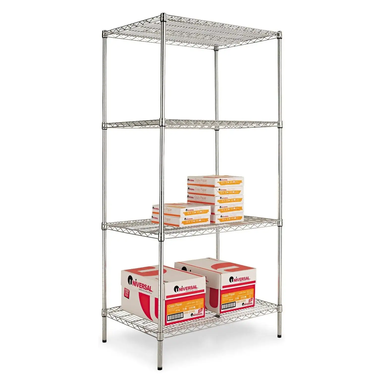 Lwory SW503624SR Industrial Heavy Duty Wire Shelving Starter Kit. 4-Shelf. 36w X 24d X 72h.Silver