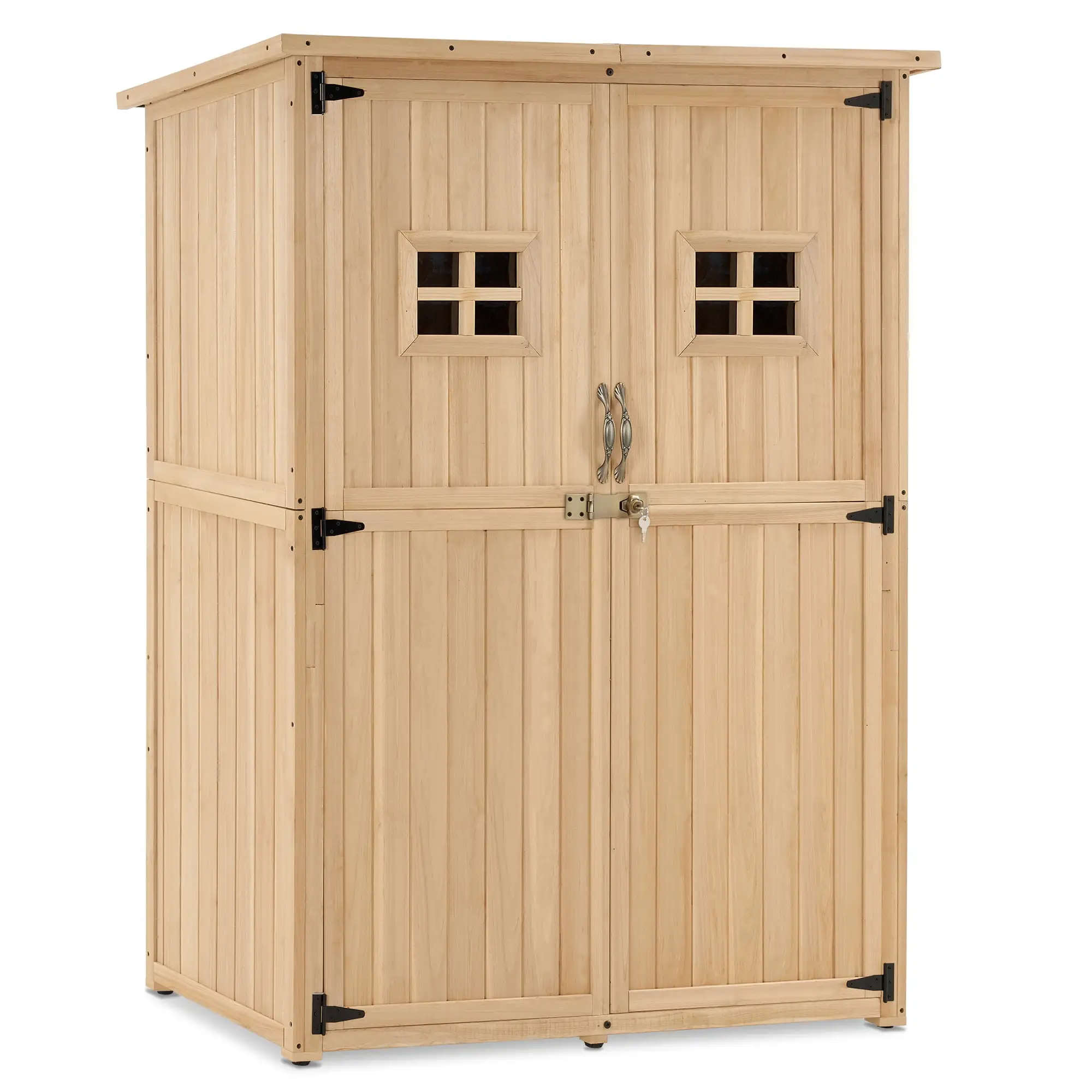 MCombo Wood Large Outdoor Storage Tool Shed (46.9 x 22.4 x 66) 1911 (Beige)