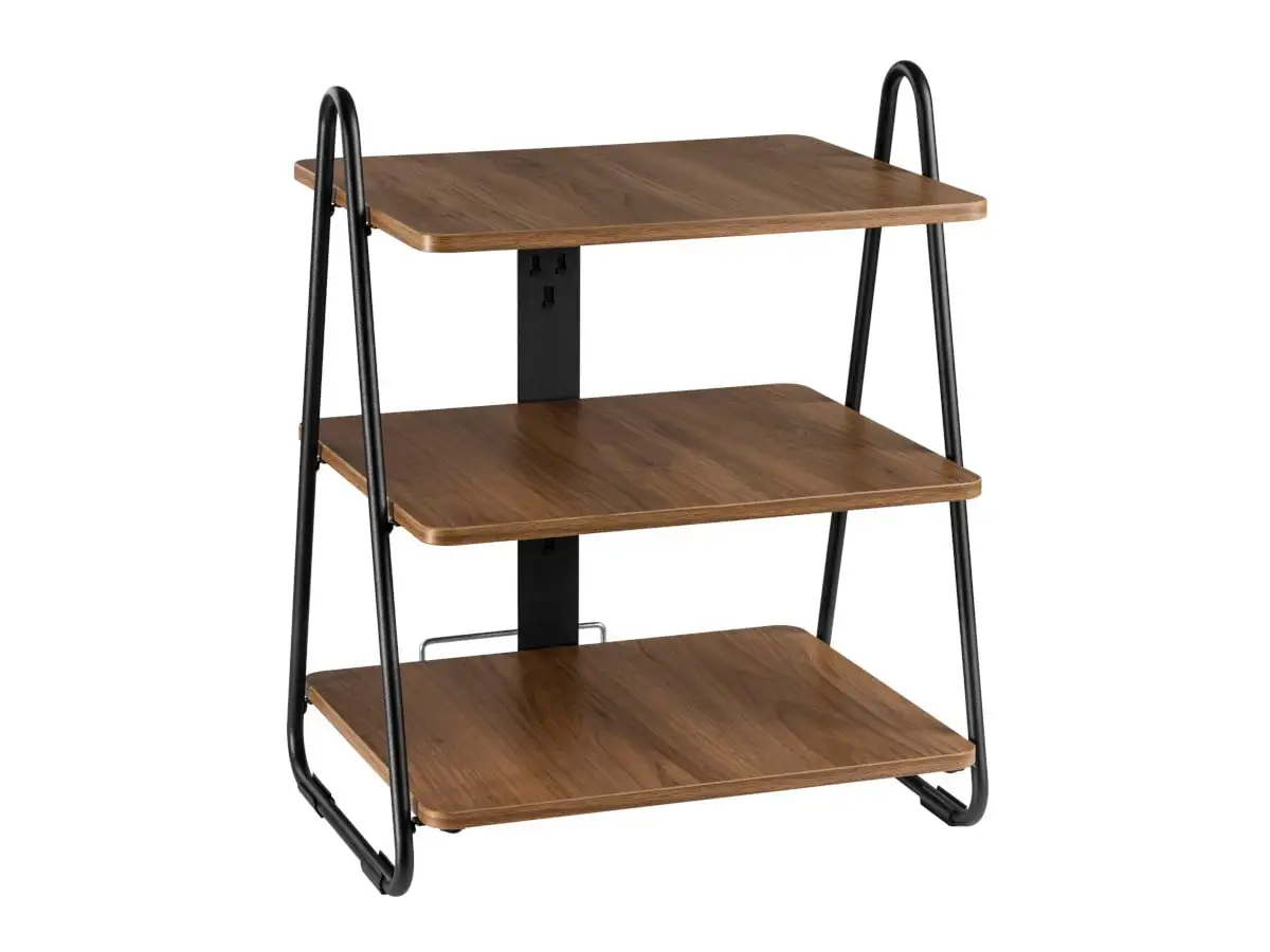 MPM 3 Tiers Industrial Style Storage Rack with Cable Management. Equipment Shelf. AV Media Shelf. Audio Stand. for Ampli